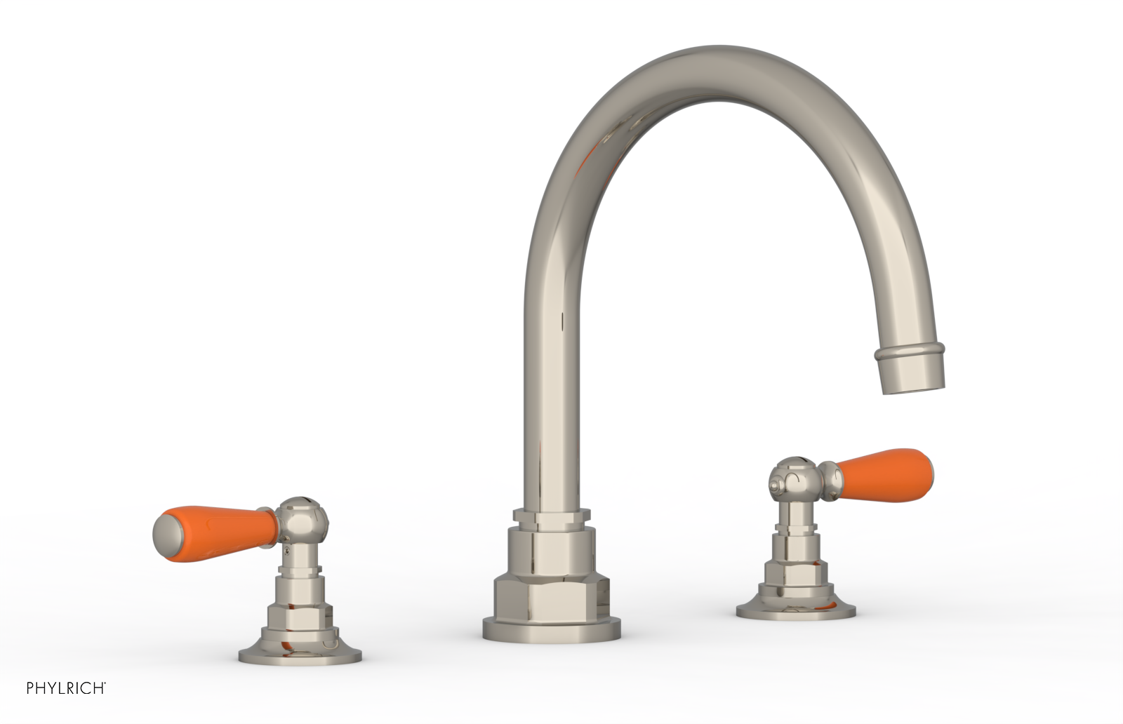 Jamestown Deck Tub Set with Lever Handles & Orange Accents - 165