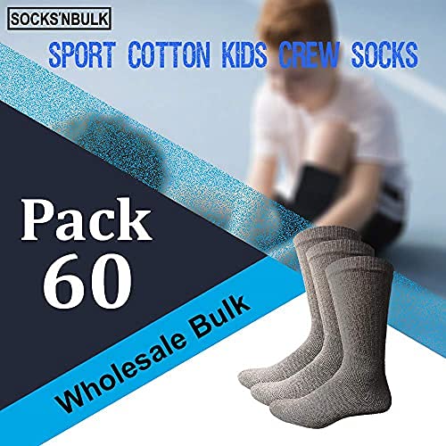 60 Pairs Kids Socks Bulk Wholesale - Cotton Sport Socks for Boys & Girls, Unisex Crew/Ankle/Tube Socks - Perfect for School, Sports & Daily Wear
