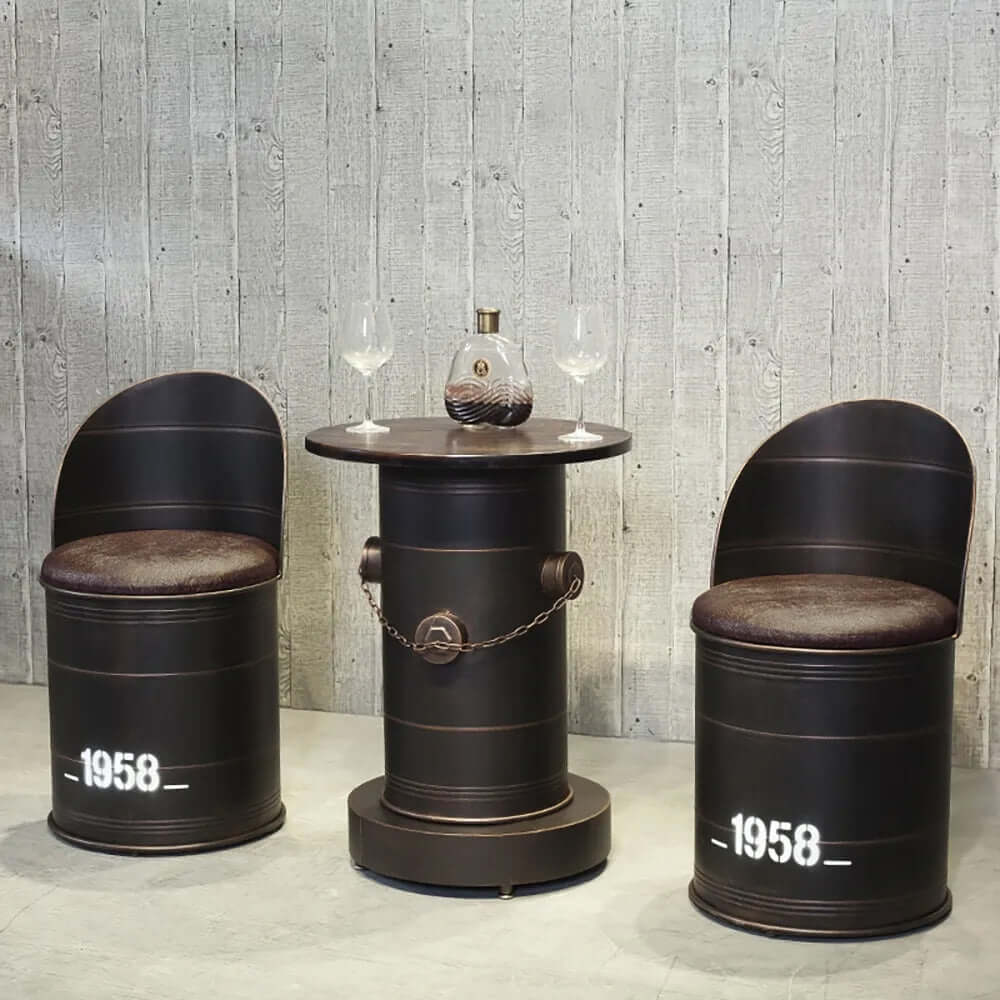 Industrial Bar Stools Set of 2 with Backs - 30