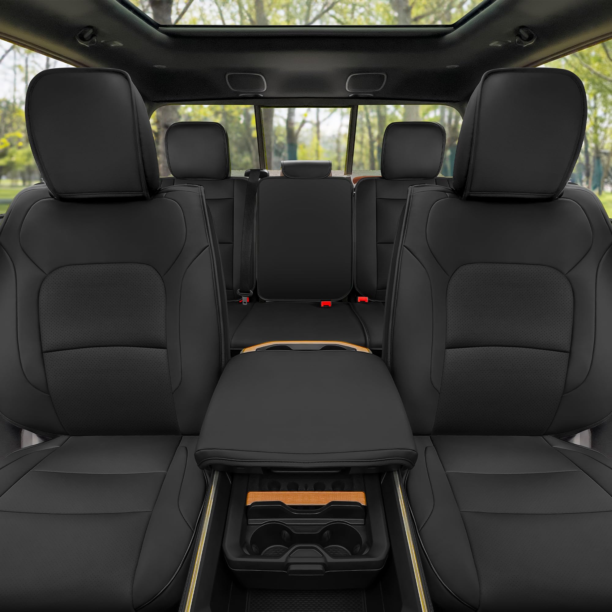2009-2018 Dodge Ram 1500 2500 3500 Crew Cab Seat Covers Full Set - Premium Black Truck Seat Protectors | Perfect for Work Trucks, Off-Road Adventures & Daily Commutes