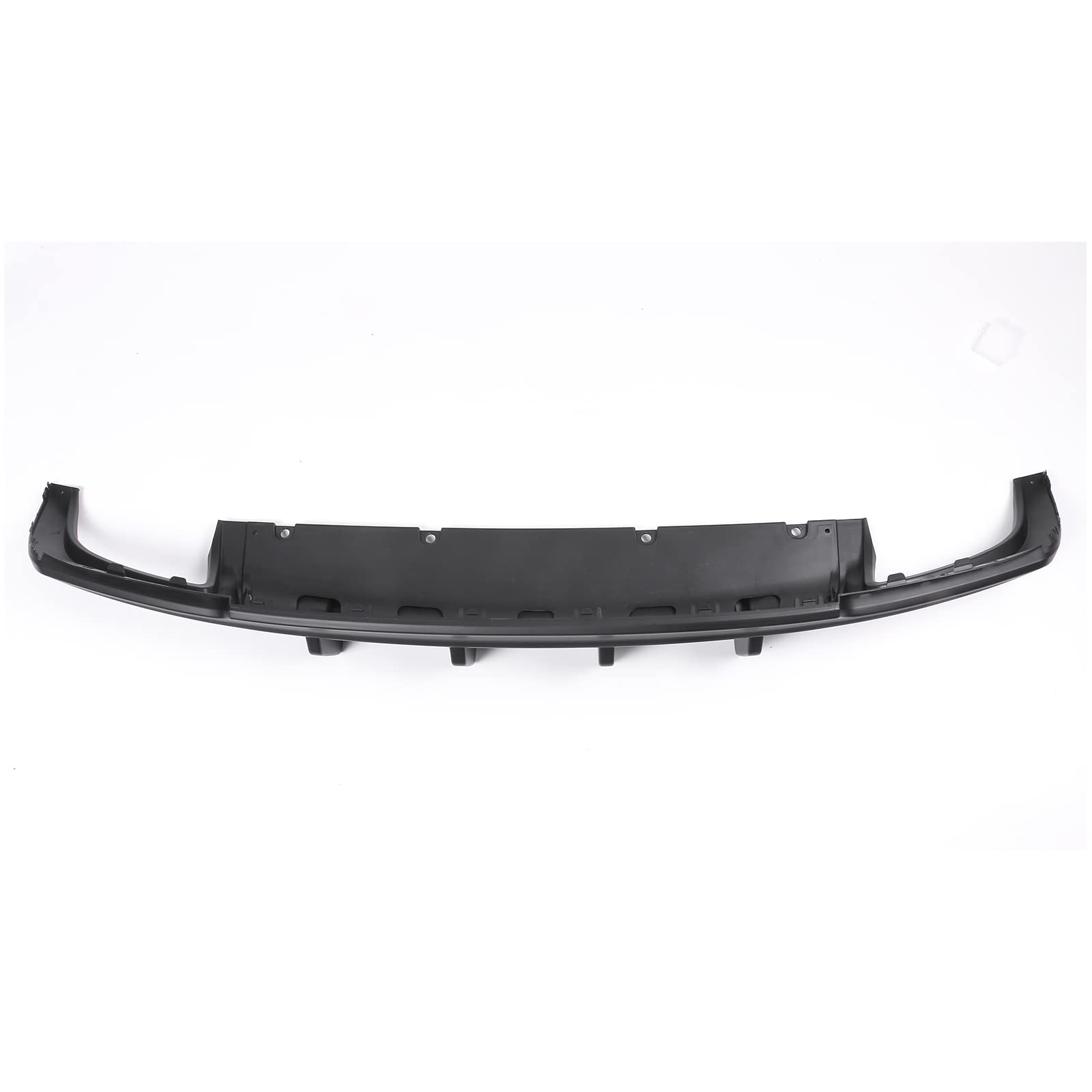 IKON MOTORSPORTS Rear Bumper Diffuser Lip for 2015-2023 Chrysler 300 - Matte Black PP V1 Style Lower Lip with Shark Fins (2-Piece Set) | Aggressive Styling Upgrade for Sedan Performance & Custom Look
