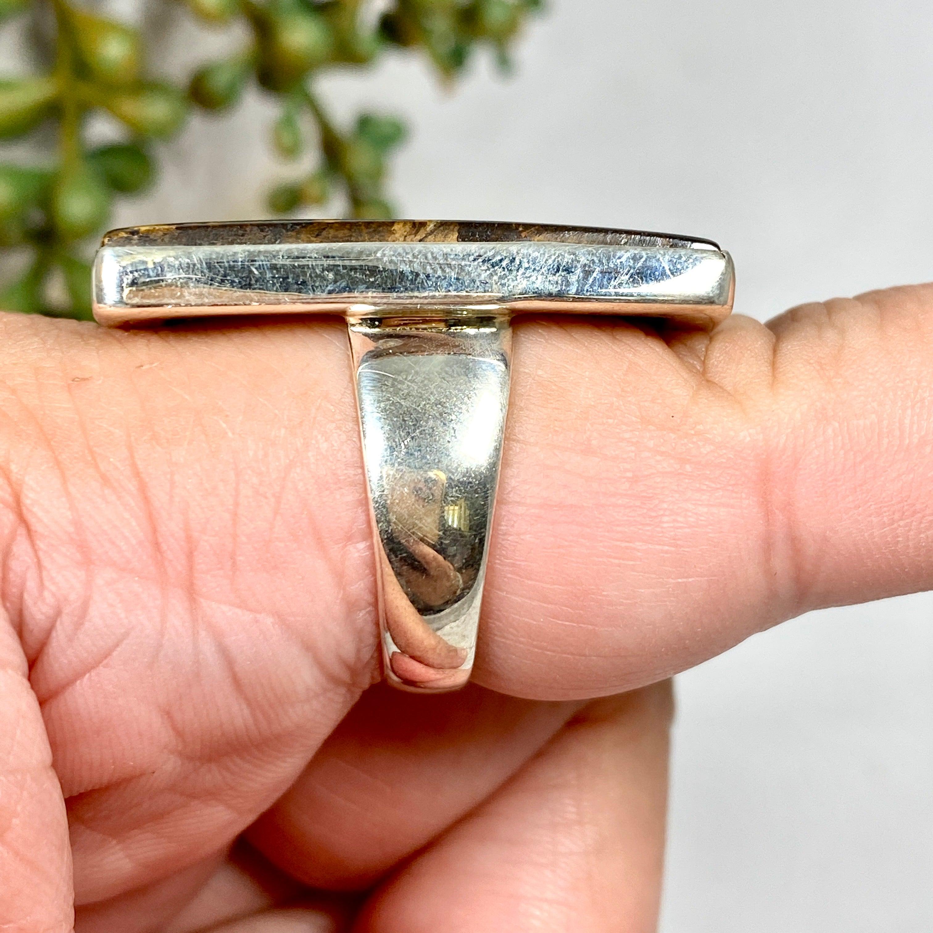Bronzite Rectangular Ring Size 11 - KRGJ2461 - Elegant Jewelry for Women, Perfect for Everyday Wear and Special Occasions