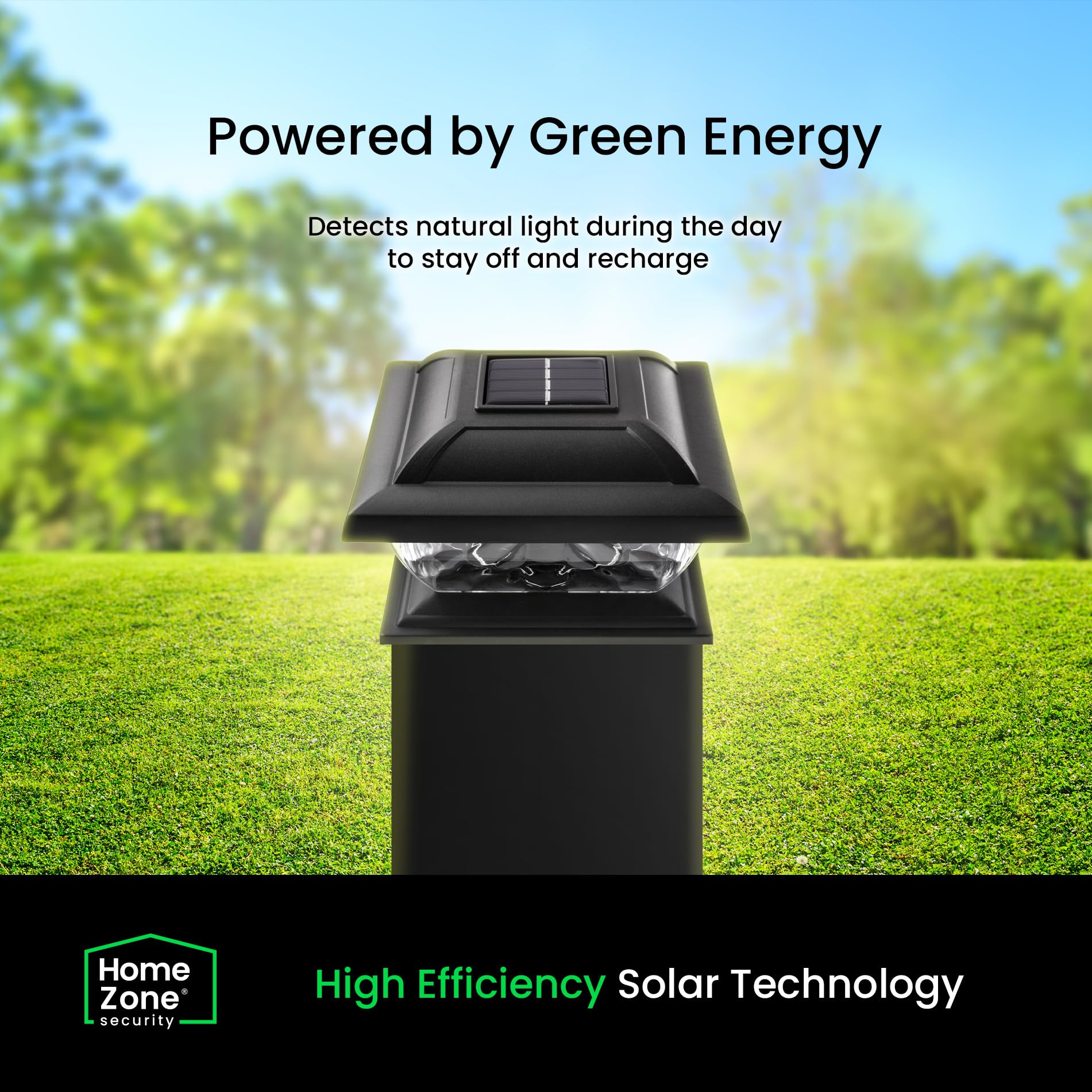 Home Zone Living Solar Post Cap Lights - Energy-Efficient LED Outdoor Post Lights for 4-6 in. Wooden Fence & Deck Posts, Weatherproof Black (2-Pack) - Perfect for Garden, Patio, Walkway & Backyard Lighting