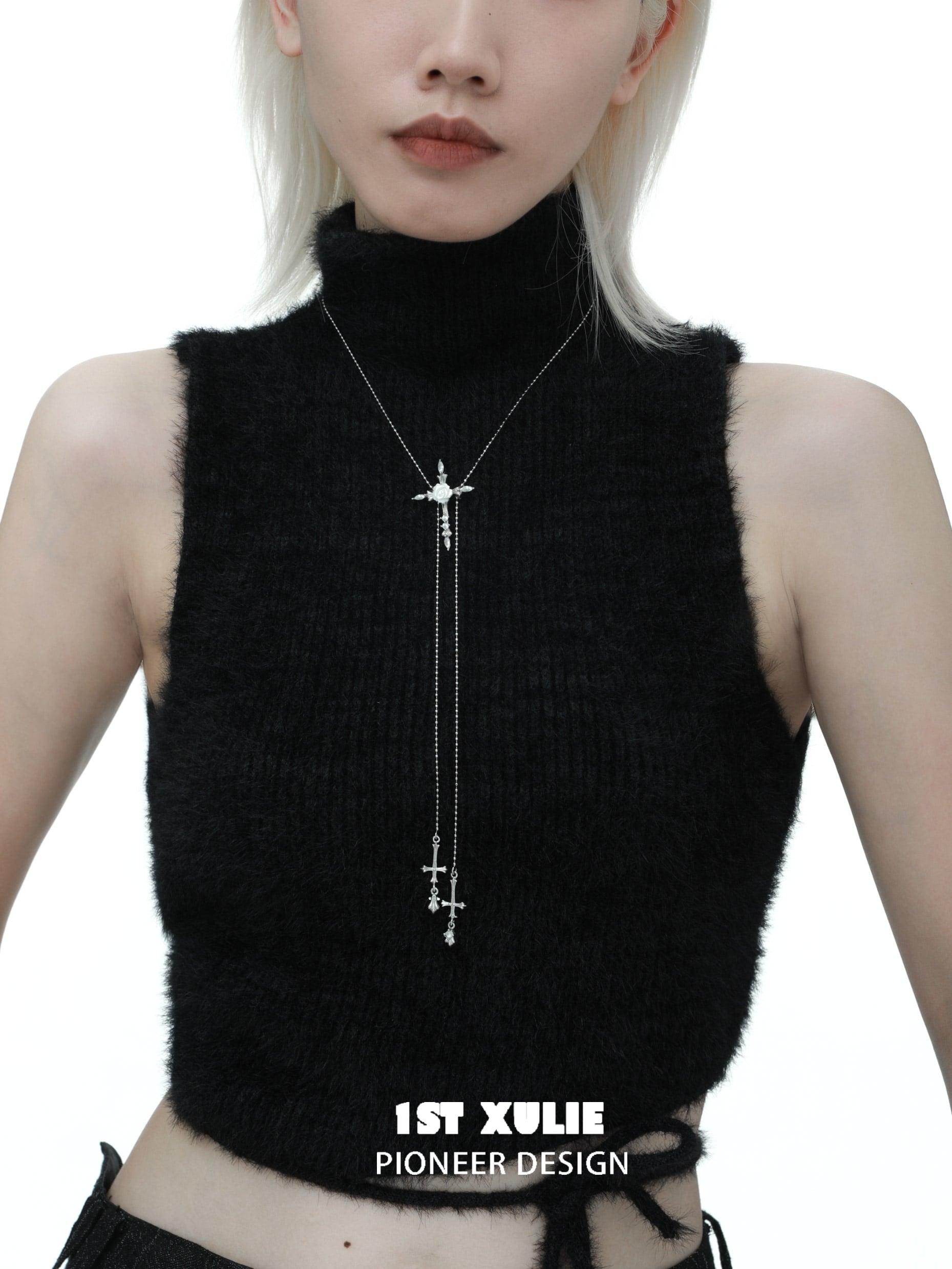 Gothic Rose Believer Zipper Necklace – Unique Punk Jewelry for Women | Perfect for Halloween, Cosplay & Alternative Fashion