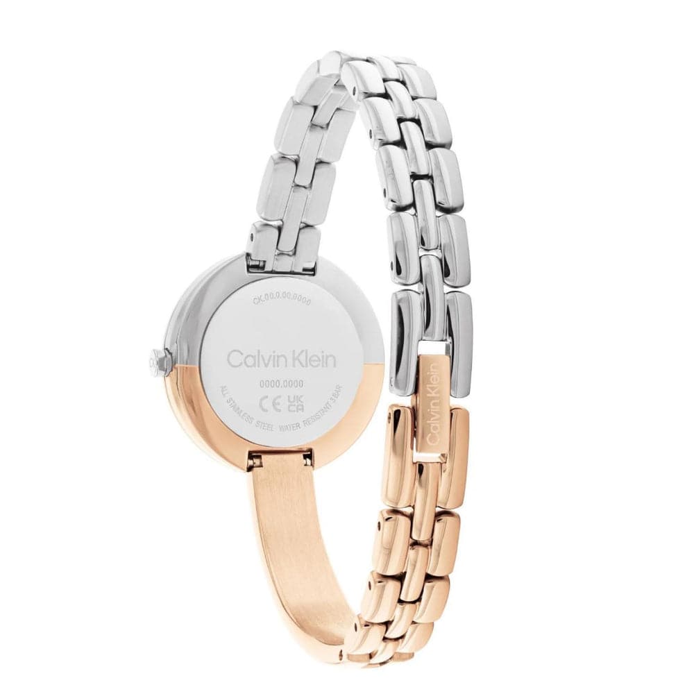 Calvin Klein Women's Watch with White Dial & Two-Tone Stainless Steel Strap - Model 25200281 | Elegant Timepiece for Office, Party & Everyday Wear