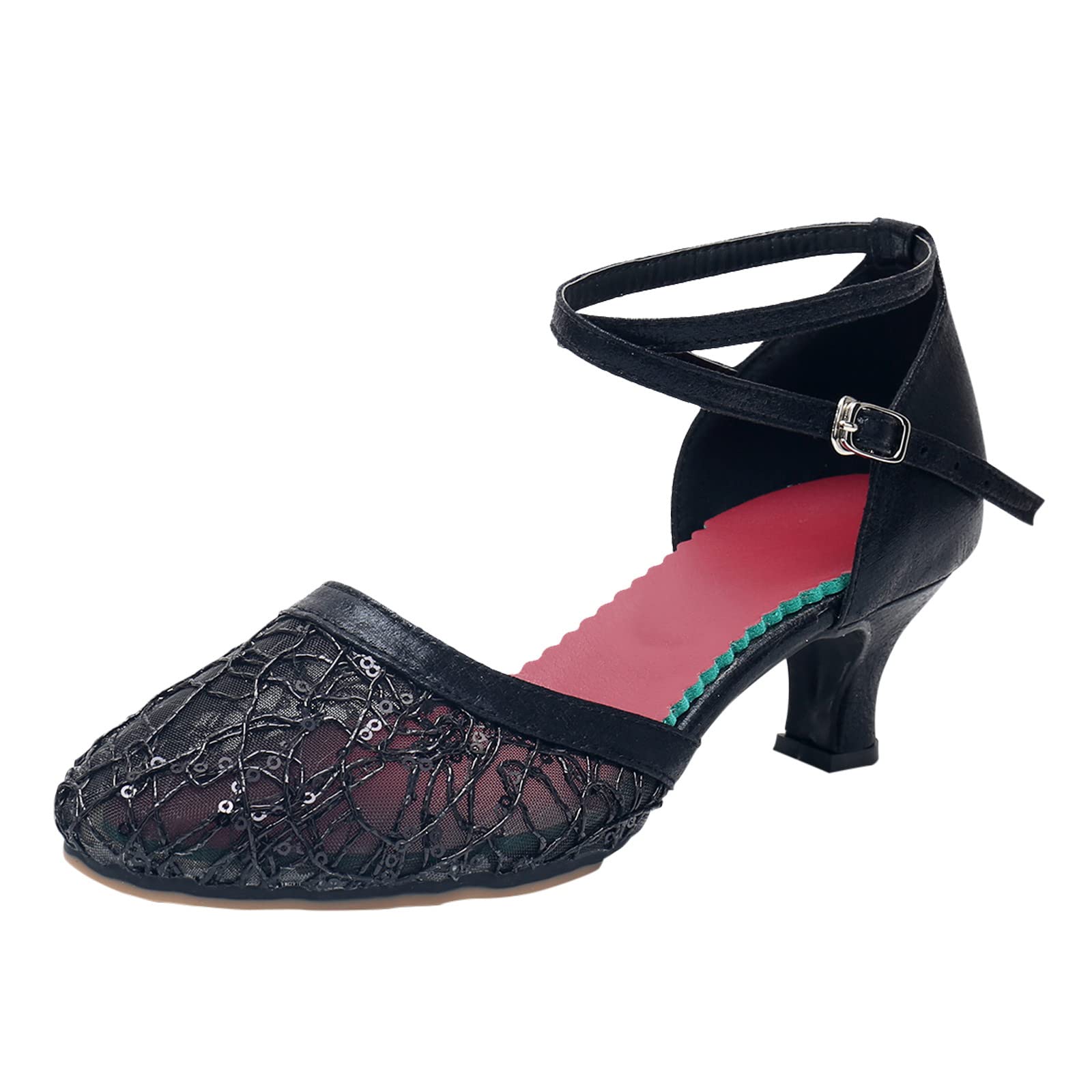 Women's Rhinestone Ballroom Dance Sandals - Size 12 | Latin Salsa Performance Shoes for Women | Elegant Green Dance Footwear for Competitions & Social Dancing