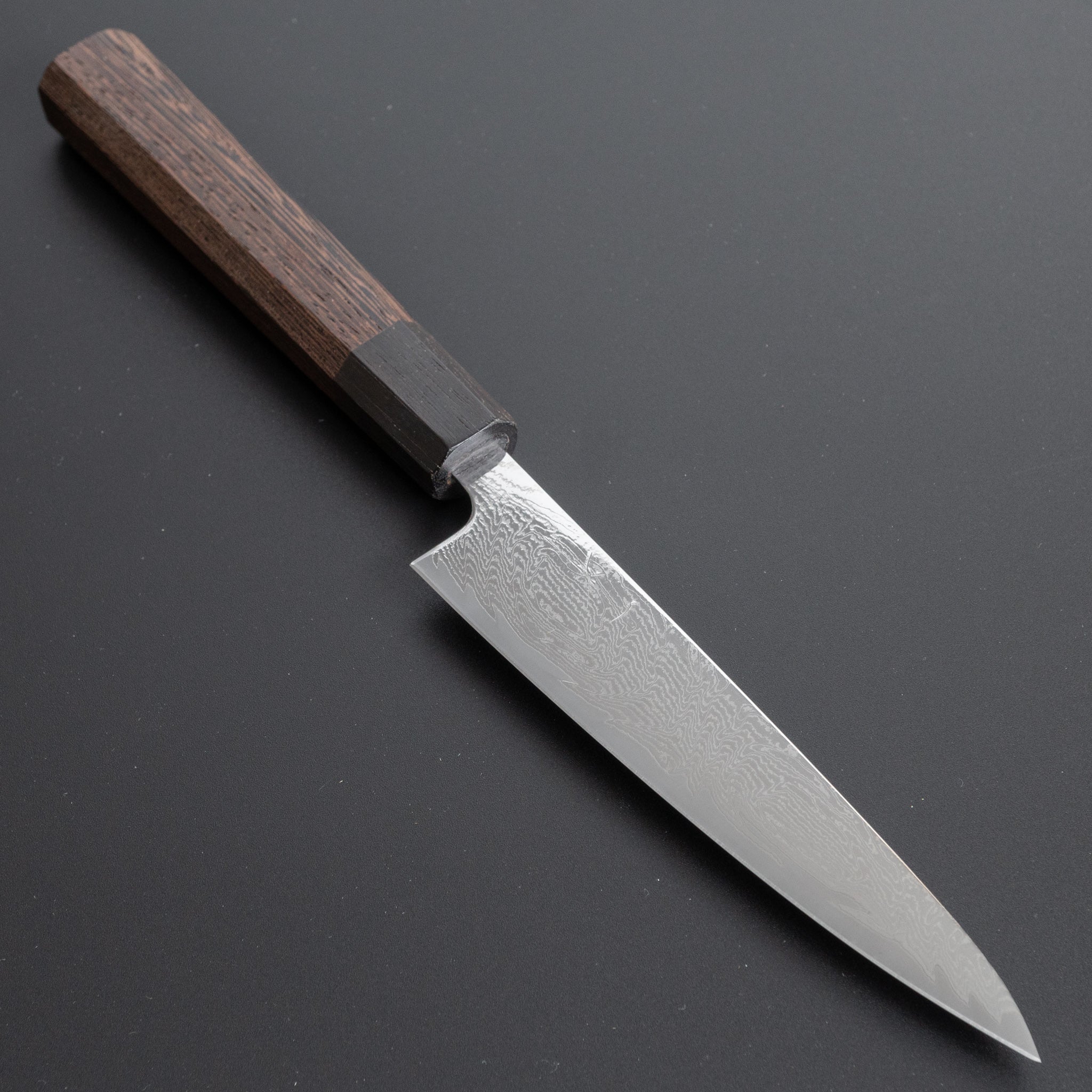 Hitohira Futana Nickel Damascus Petty Knife 135mm - Japanese Chef Knife with Tagayasan Wood Handle - Perfect for Precision Slicing, Dicing, and Garnishing in Professional Kitchens & Home Cooking
