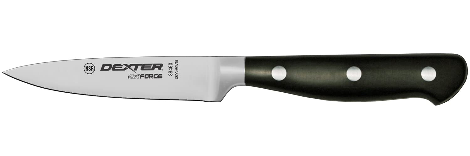 Dexter 38460 3.5 Inch Paring Knife - Sharp Stainless Steel Blade for Precise Peeling, Slicing & Fruit Cutting - Perfect for Kitchen, Camping & Food Prep