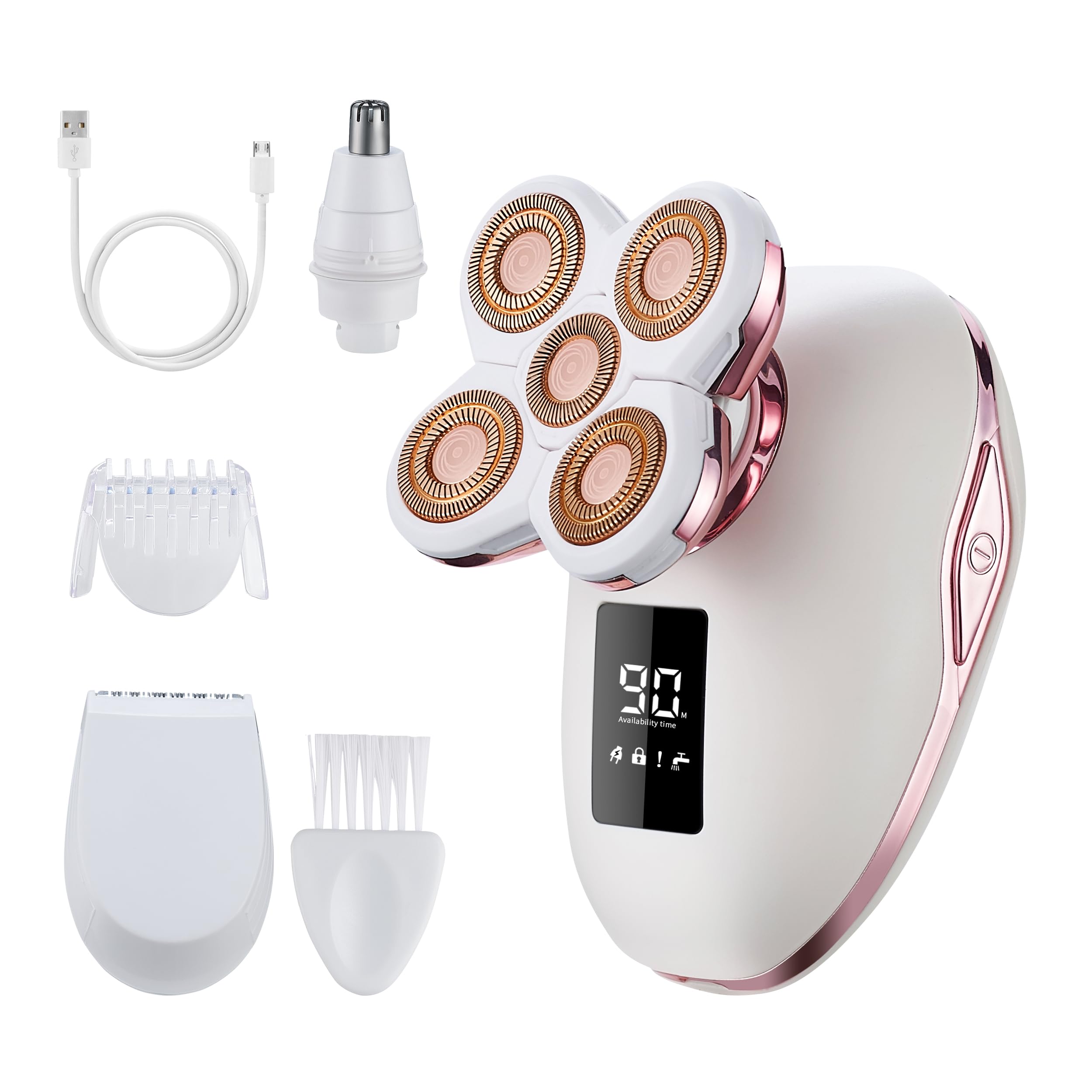 Best Women's Electric Razor for Legs, Bikini & Facial Hair Removal - 2-in-1 Waterproof Lady Shaver & Trimmer for Smooth Skin at Home or Travel