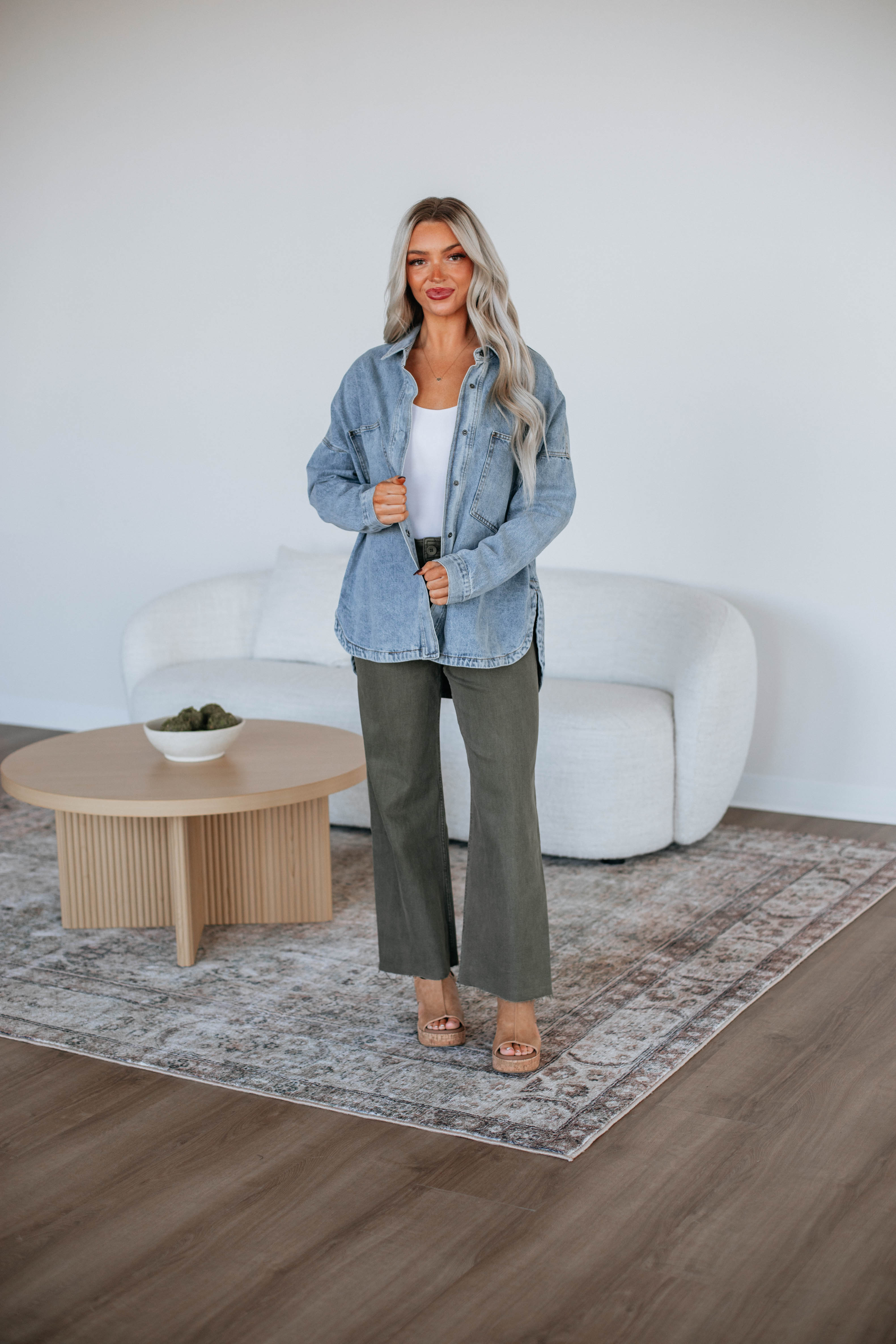Callahan Light Wash Denim Shacket for Men & Women | Stylish Oversized Jacket for Fall & Winter | Casual Outfit Essential for Layering & Outdoor Activities