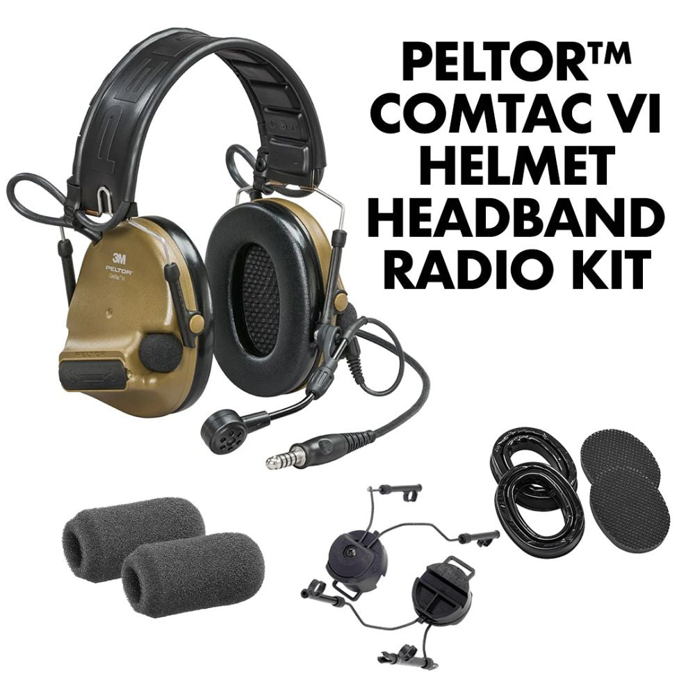 Peltor ComTac VI Tactical Headset - Noise Cancelling Hearing Protection with Gel Earcups & ARC Mounts (Multiple Colors & Models) - Ideal for Shooting, Hunting & Military Use