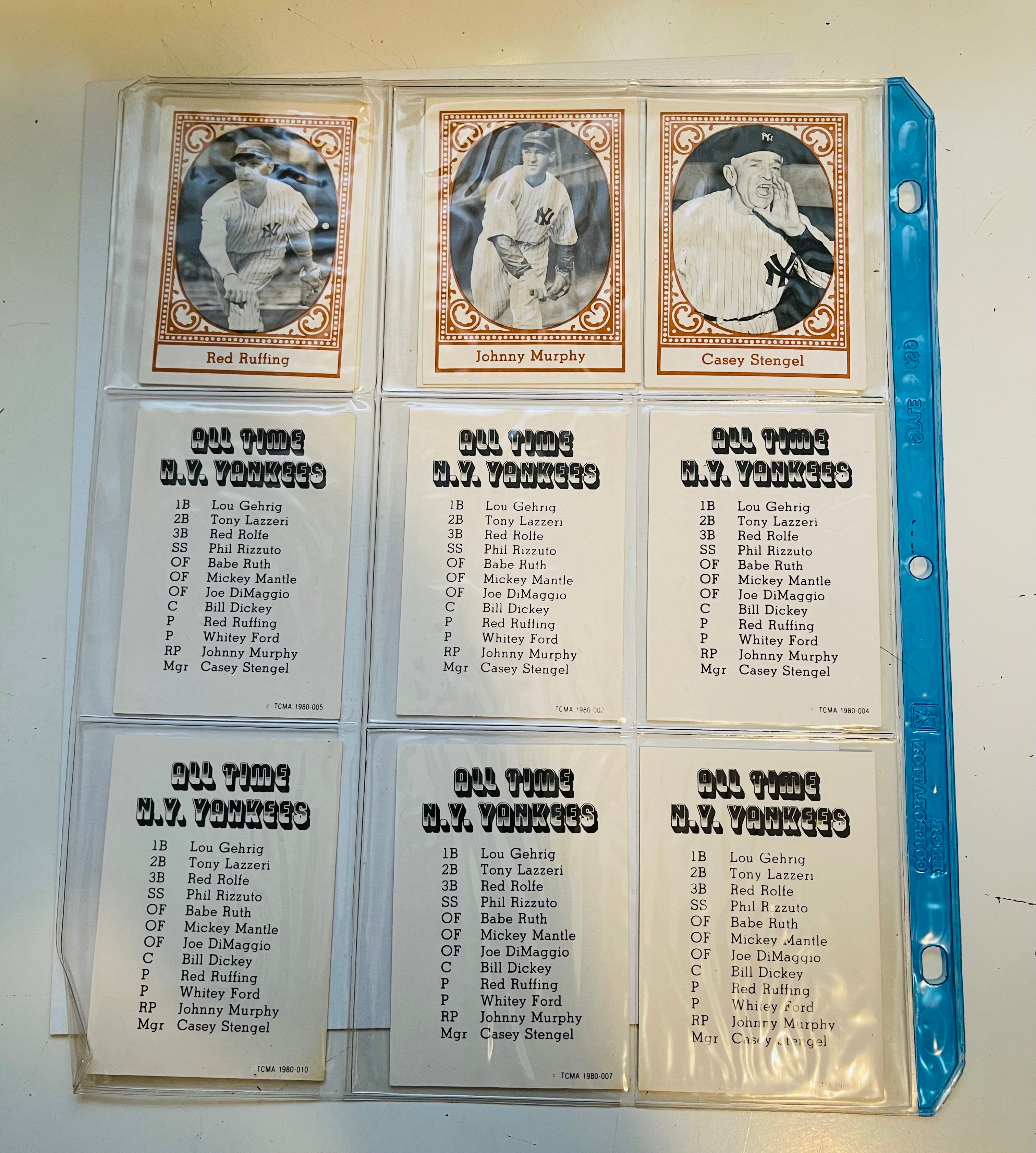 1980 New York Yankees All-Time Greats Baseball Card Set - Collectible Vintage MLB Trading Cards for Fans & Memorabilia Enthusiasts