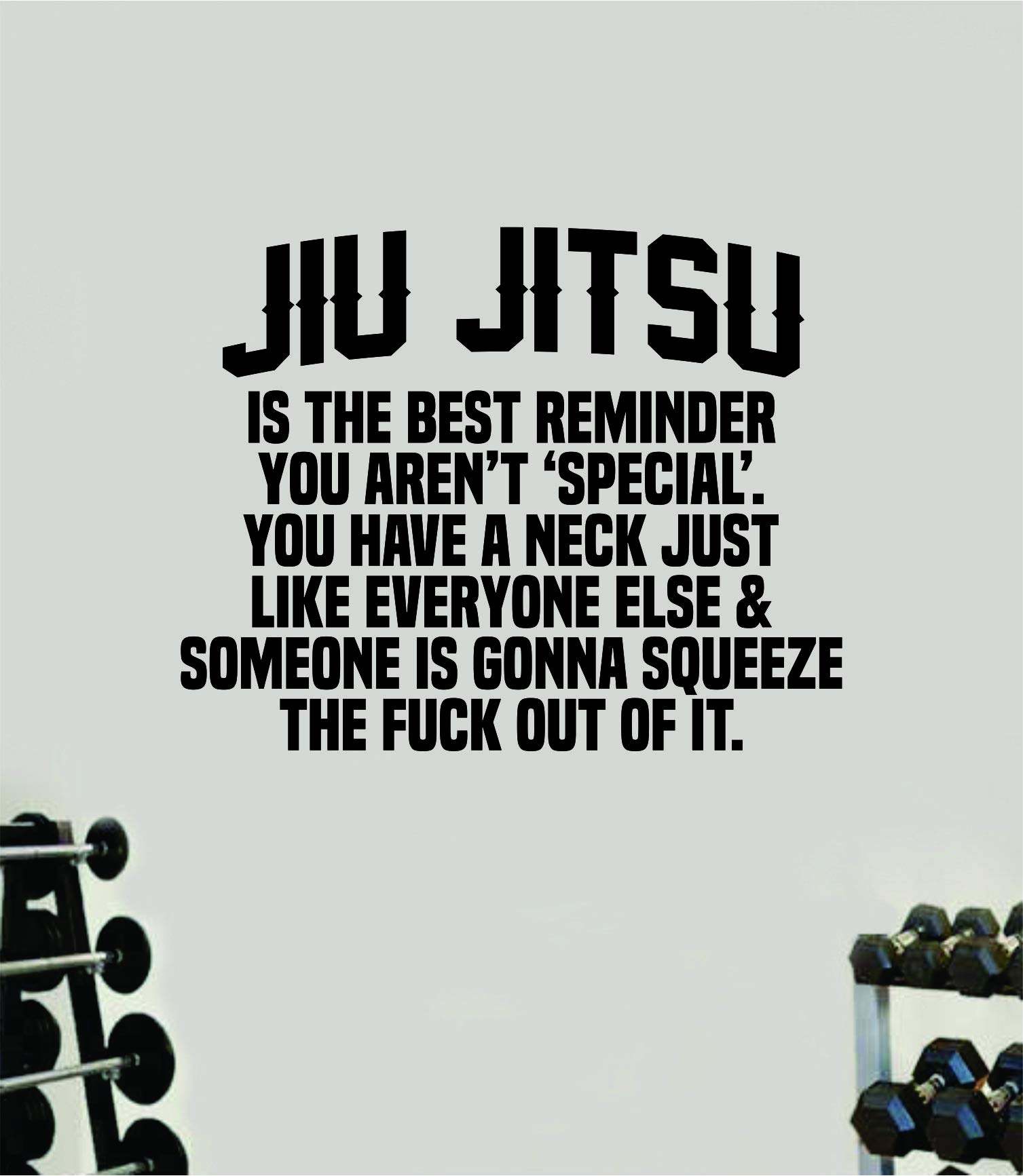 Jiu Jitsu Quote Decal Sticker - Motivational Wall Art for MMA, Grappling & Martial Arts Gym - Vinyl Home Decor for Fighters, Wrestlers & BJJ Training - Perfect for Dojo, Fitness Room & Sports Locker