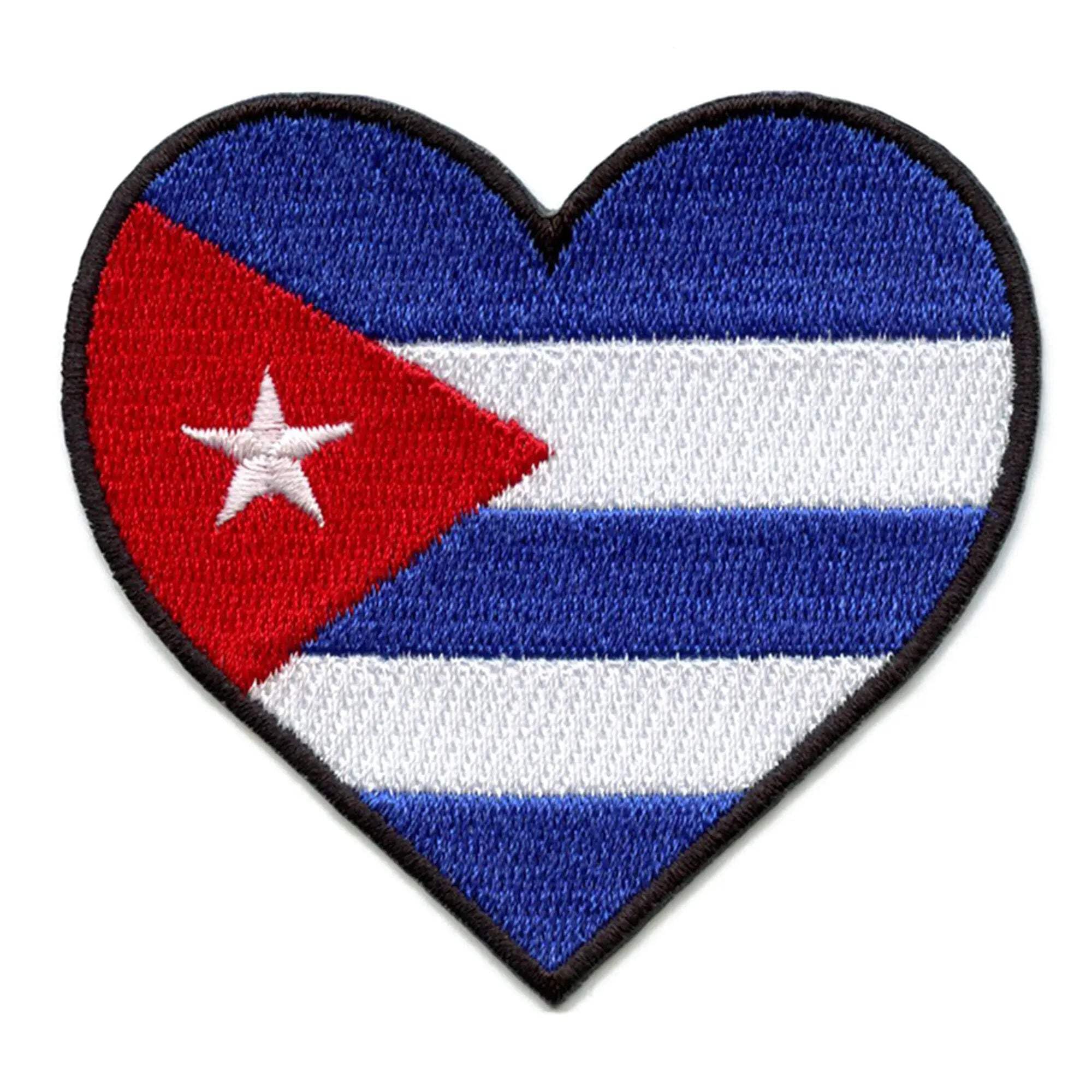 Cuba Flag Patch - Embroidered Iron-On Heart Patch for Hispanic Pride, Cultural Apparel & DIY Crafts - Perfect for Jackets, Backpacks & Festival Outfits