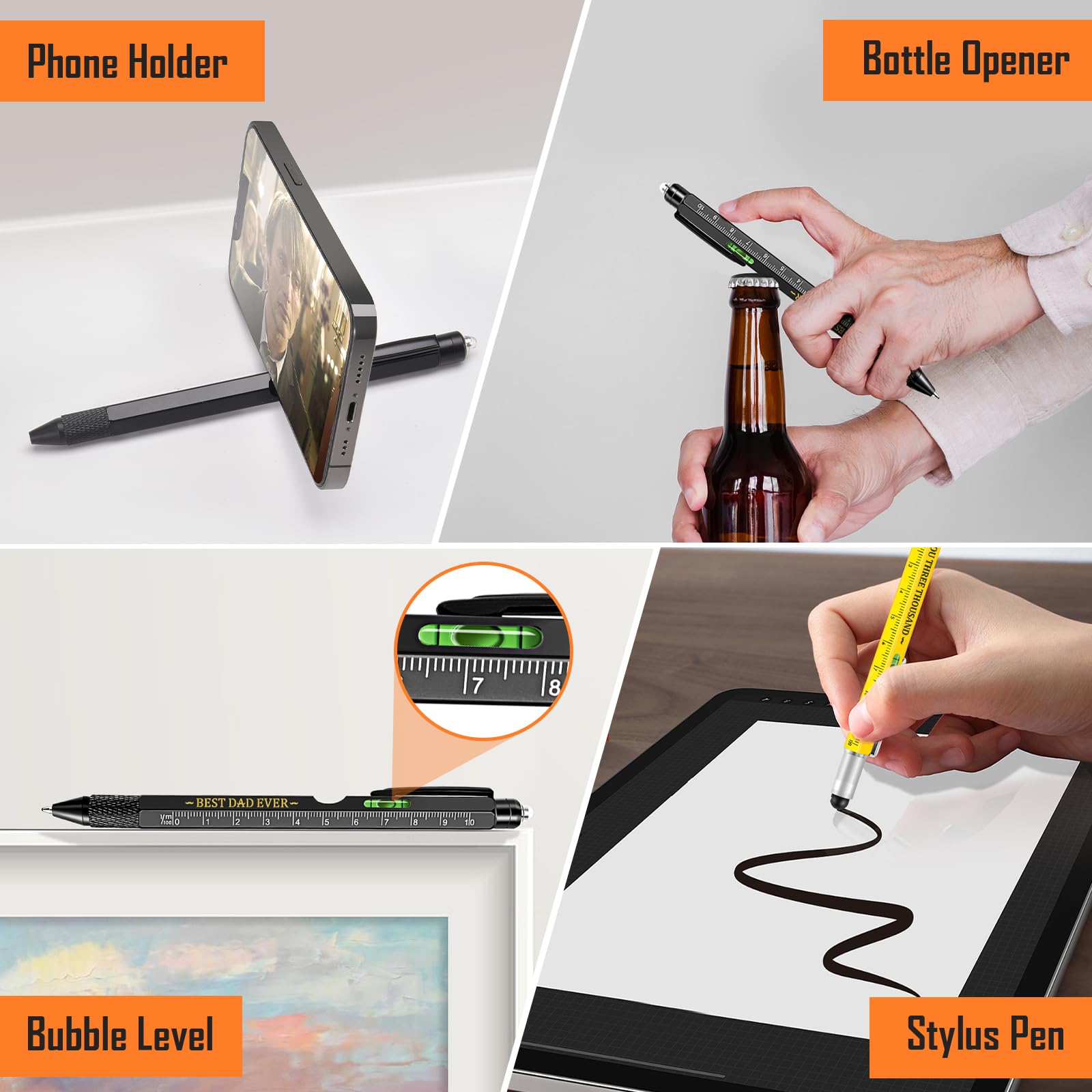 WEARXI 9-in-1 Multitool Pen - Perfect Father's Day Gift for Dad, Husband & Grandpa - Practical Birthday Gift for Men - Great for Office, Camping & Everyday Carry (Special Edition)