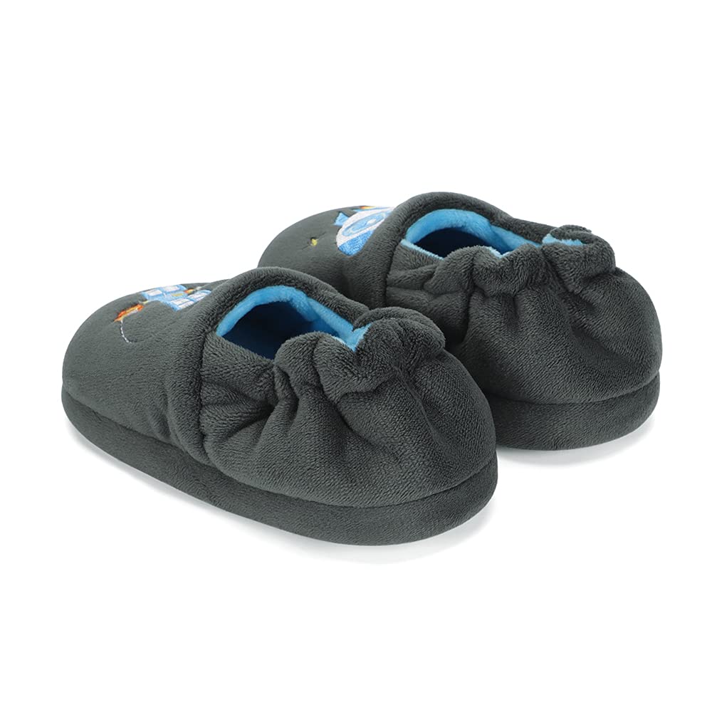 ESTAMICO Toddler Boys Soft Plush Slippers - Cartoon Animal House Shoes for Winter Warmth - Cozy Indoor Footwear for Playtime & Bedtime Comfort