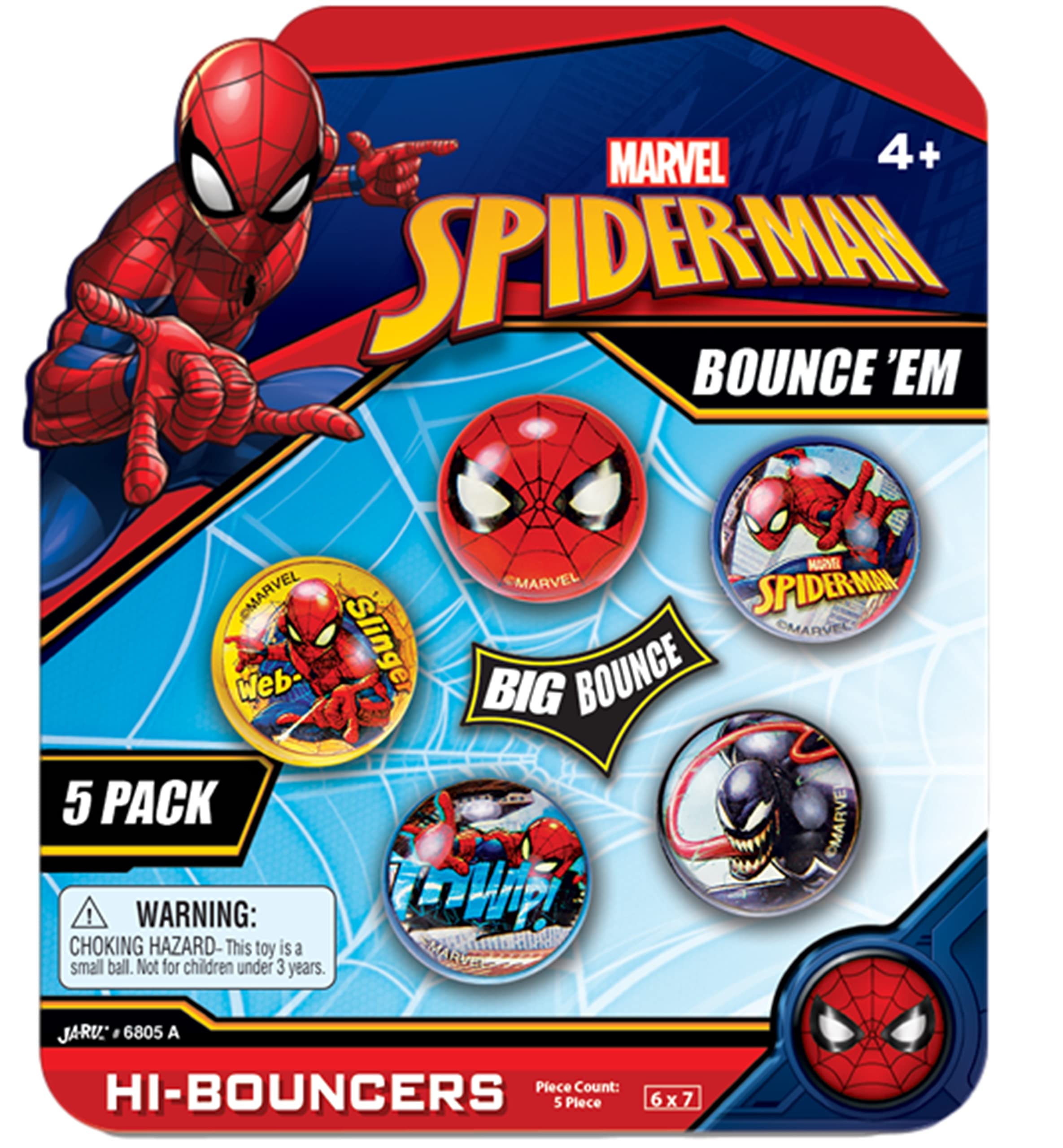 JA-RU Marvel Spiderman Bouncy Superballs - 1.2