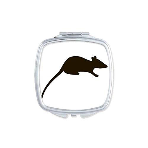 DIYthinker Black Mouse Animal Design Portable Compact Pocket Mirror - Double Sided Glass Makeup Mirror for Travel, Purse & Handbag (Perfect Gift for Women & Girls)