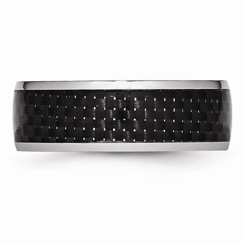 Premium Solid Cobalt Black Carbon Fiber Inlay 8mm Men's Wedding Band Ring - Durable & Comfortable for Everyday Wear, Anniversary Gifts & Special Occasions