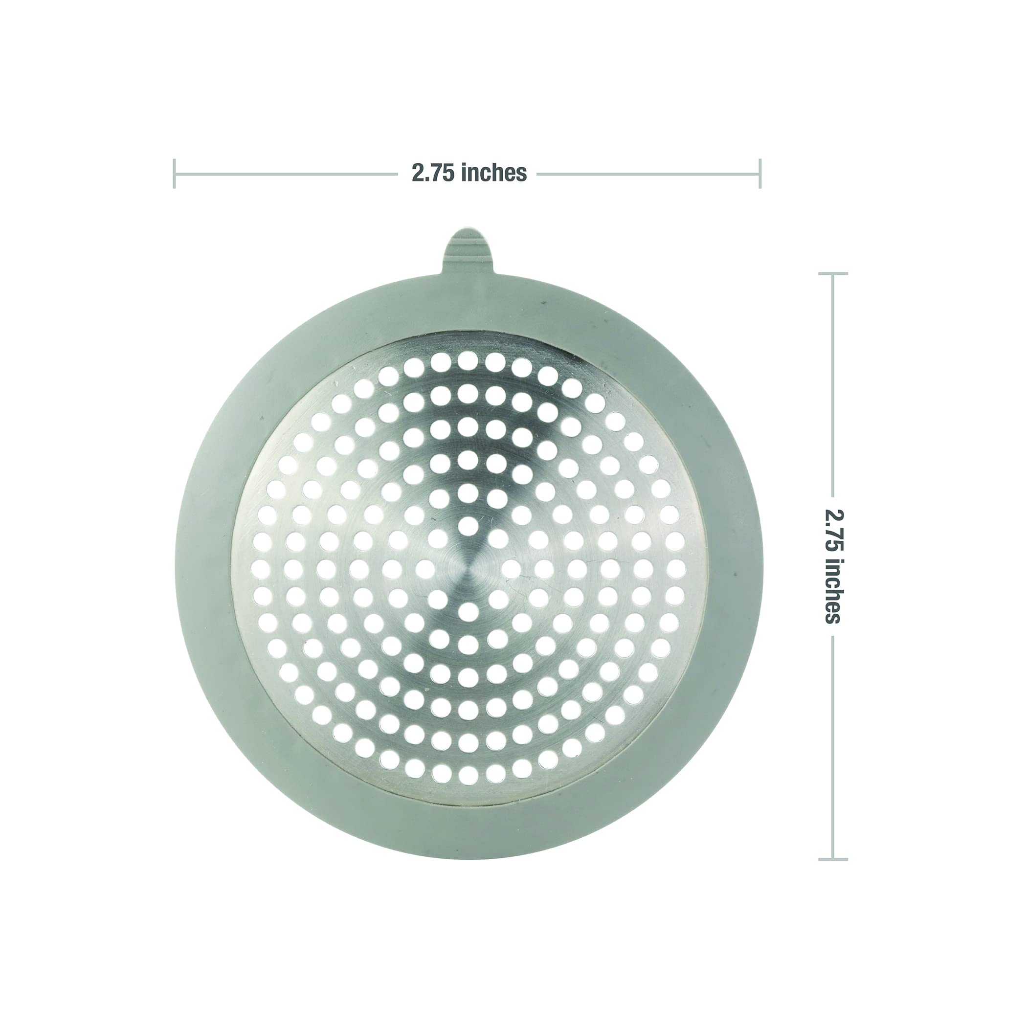 Danco 11040P 2-Pack Bathroom Sink Hair Catcher & Bathtub Drain Protector - Stainless Steel Mesh Sink Strainer for Clog Prevention - Perfect for Showers, Tubs, and Bathroom Sinks