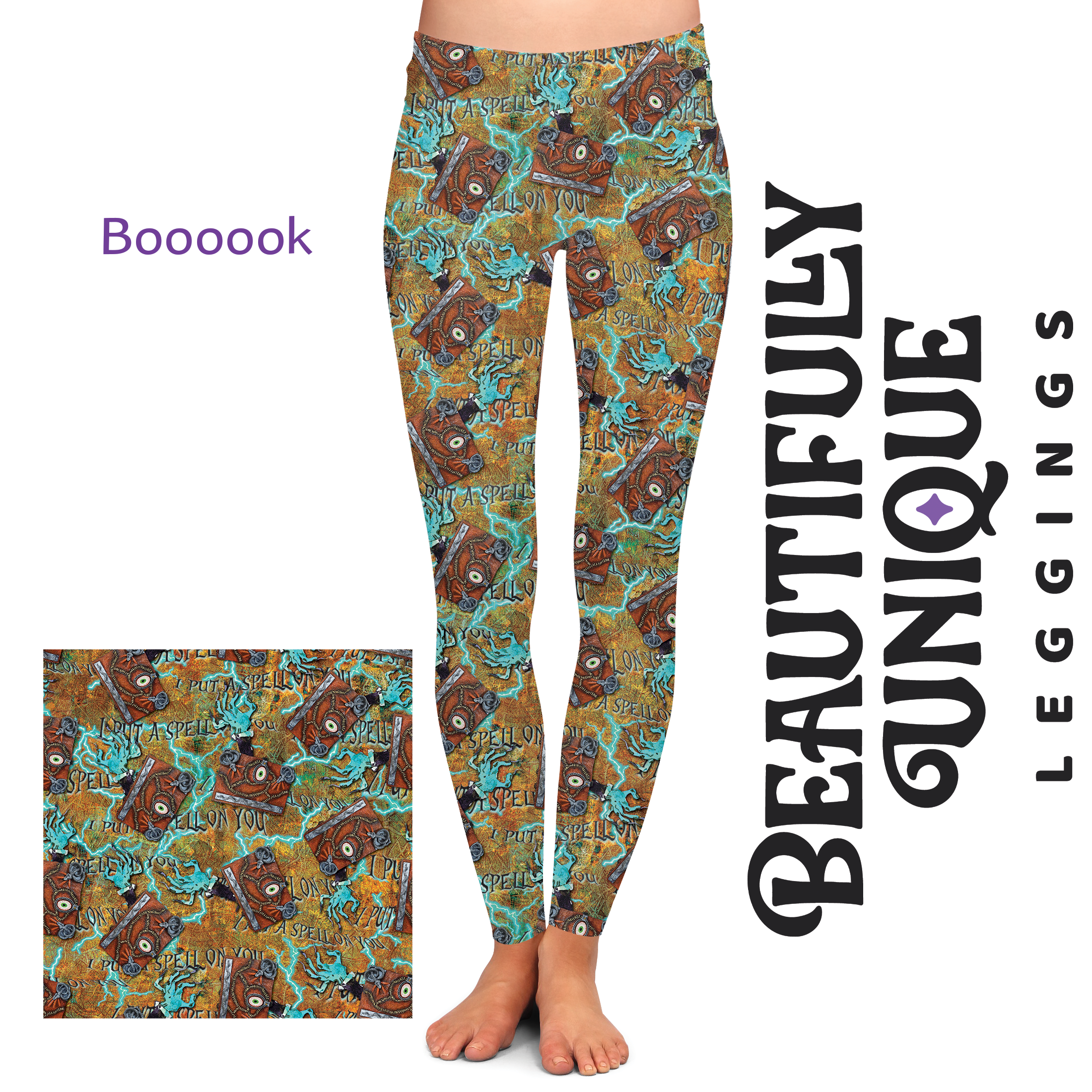 Handcrafted Vibrant Witchy Leggings | High-Quality Printed Yoga Pants for Halloween, Cosplay & Festival Outfits