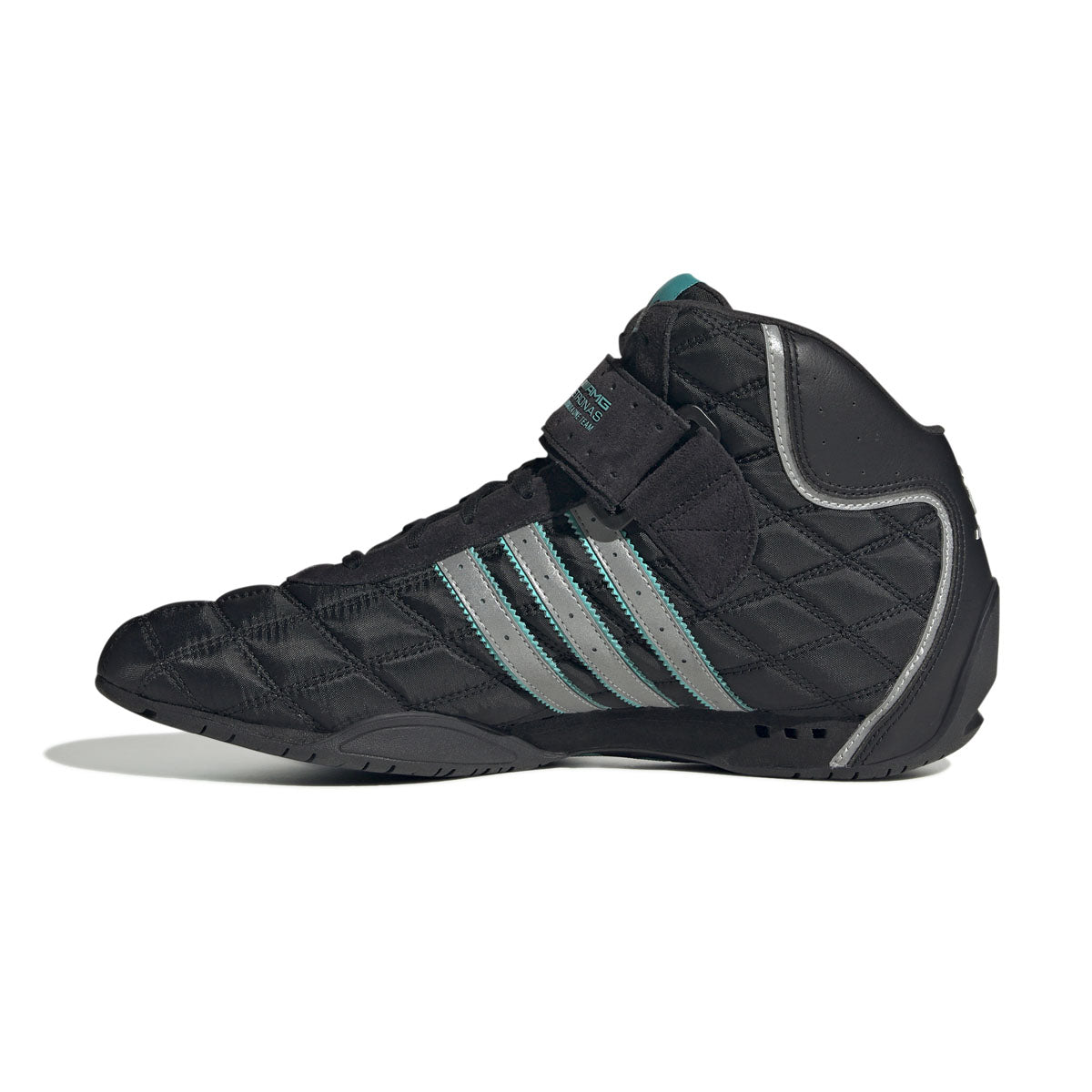 Mercedes AMG Petronas F1 Team adiracer Hi 'Black Silver Metallic' Sneakers - Official F1 Racing Shoes for Men, High-Top Performance Sneakers for Motorsport Enthusiasts - Perfect for Racing Events, Car Shows, and Casual Streetwear