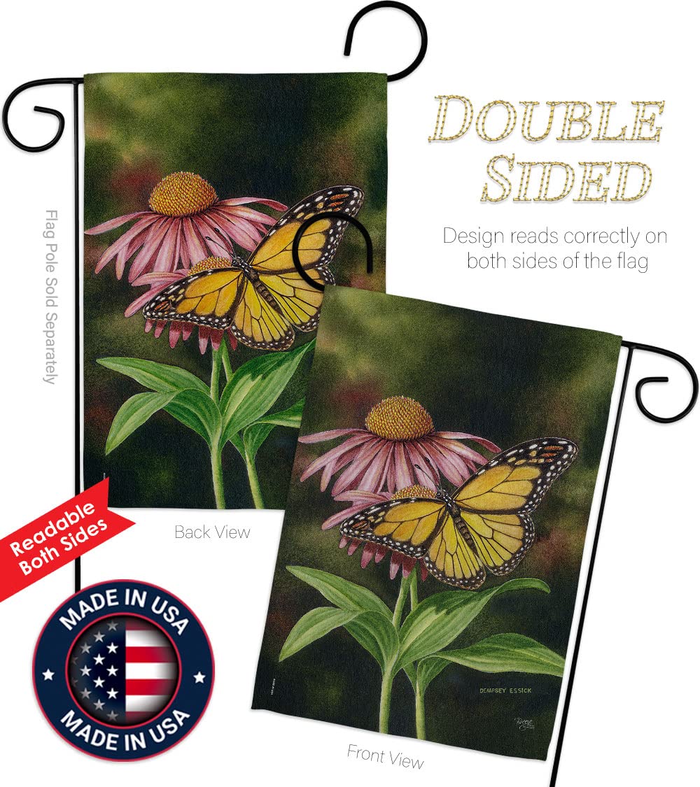 Breeze Decor Coneflower Garden Flag - 13x18.5in USA Printed - Outdoor Decor
