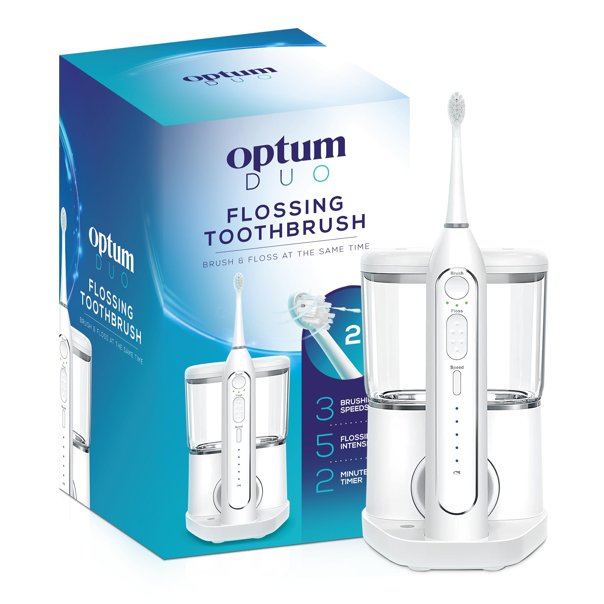 2-in-1 Electric Toothbrush with Water Flosser - 40,000 VPM Sonic Toothbrush & High Pressure Dental Water Flosser Combo, 5 Brushing Modes, Perfect for Braces, Implants & Gum Care - Ideal for Travel, Home & Office Use