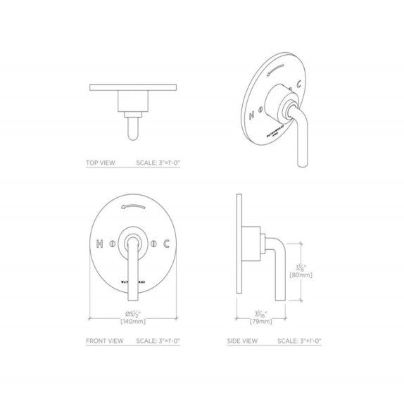 Waterworks Flyte Pressure Balance Control Shower Valve in Antique Brass Finish - Perfect for Bathroom Renovation and Modern Plumbing Fixtures
