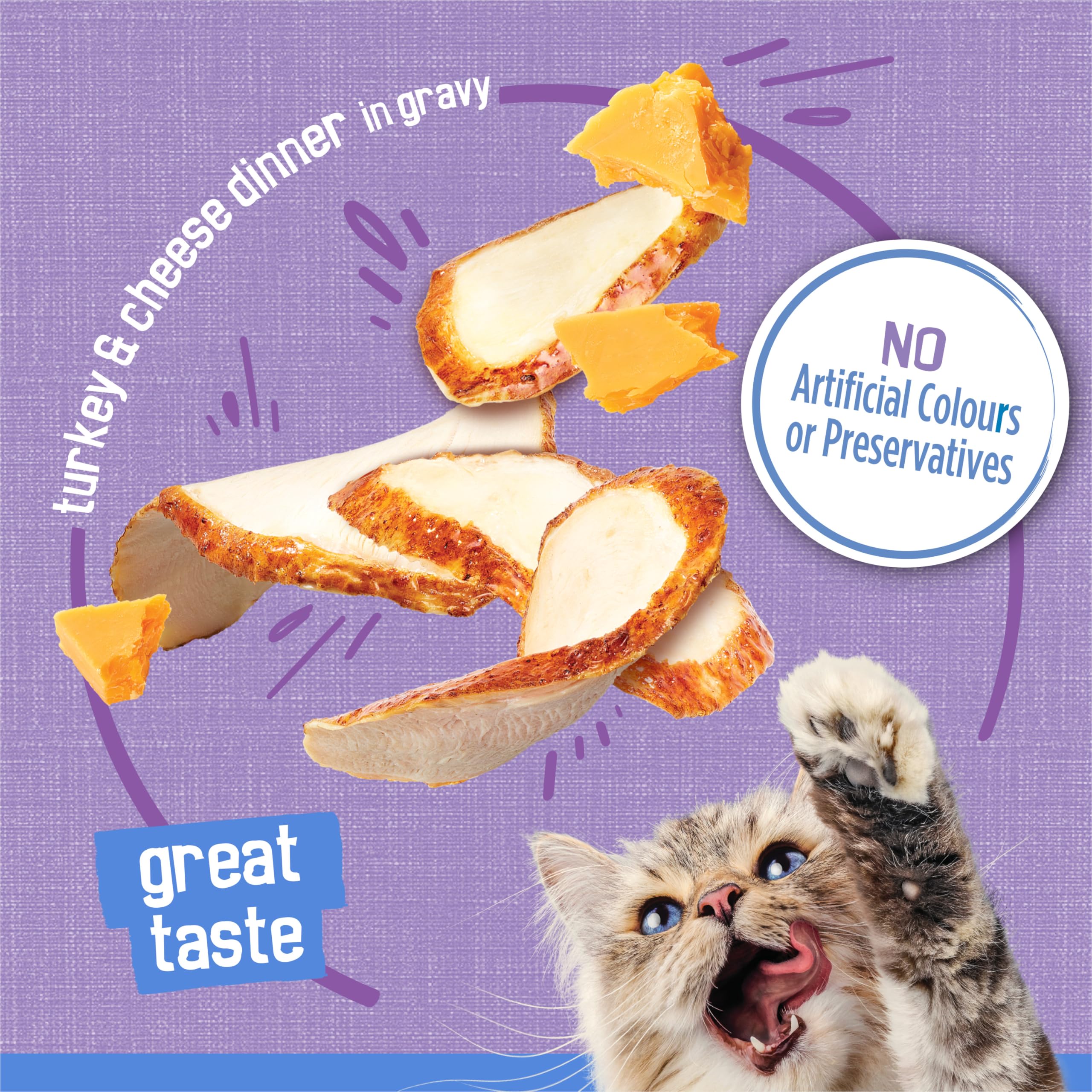 Friskies Shredded Wet Cat Food with Turkey & Cheese in Gravy - 24 Pack (156g Cans) | High Protein Meal for Adult Cats | Perfect for Picky Eaters & Daily Feeding