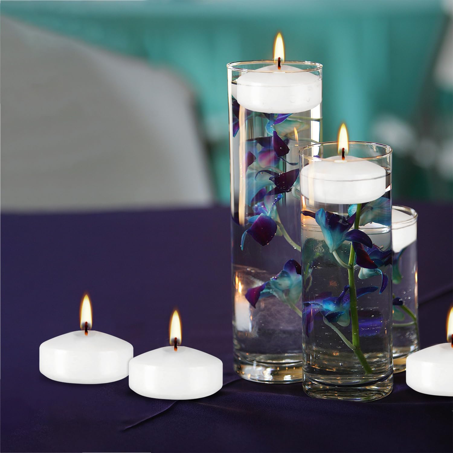 12 Pcs White Unscented Floating Candles - 2 Inch for Centerpieces, Holiday Decor & Gifts