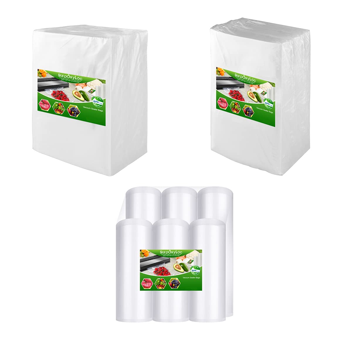 BPA-Free Heavy Duty Vacuum Sealer Bags Rolls for Sous Vide, Food Storage & Meal Prep | Durable, Airtight & Reusable Vacuum Sealer Bags for Long-Term Food Preservation, Freezer Storage & Kitchen Organization