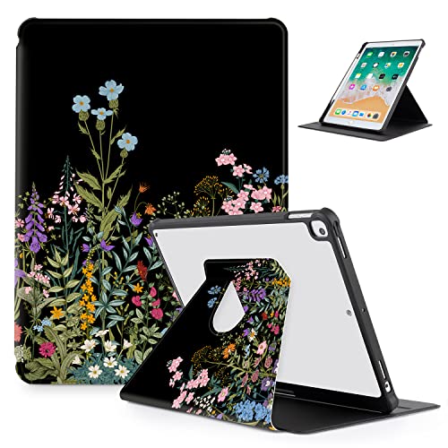 360 Degree Rotate&Pencil holder(Black Flowers)