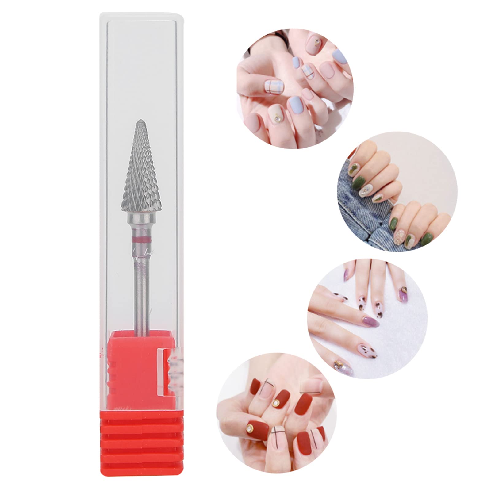Tungsten Steel Manicure Drill Bits for Nail Art - Pedicure & Manicure Grinding Heads (Red) - Perfect for Salon & Home Use