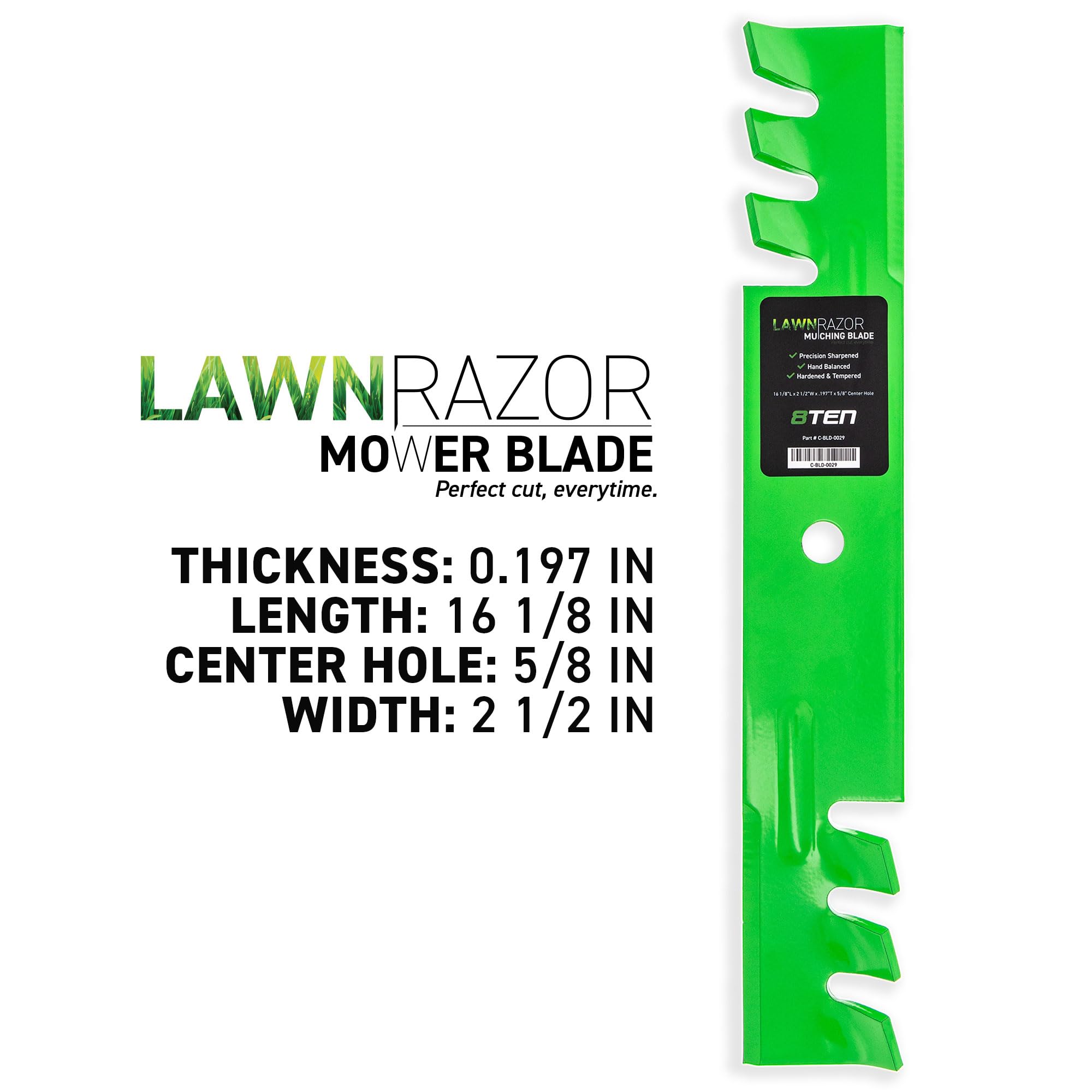 8TEN Spindle Toothed Blade Kit for Ariens Gravely 48 Inch Deck - Compatible with Zoom ZT 2048, 2148, 2348, 2148XL Zero Turn Mowers (Model 51510000) - Durable Replacement Lawn Mower Blades for Professional Landscaping & Yard Maintenance