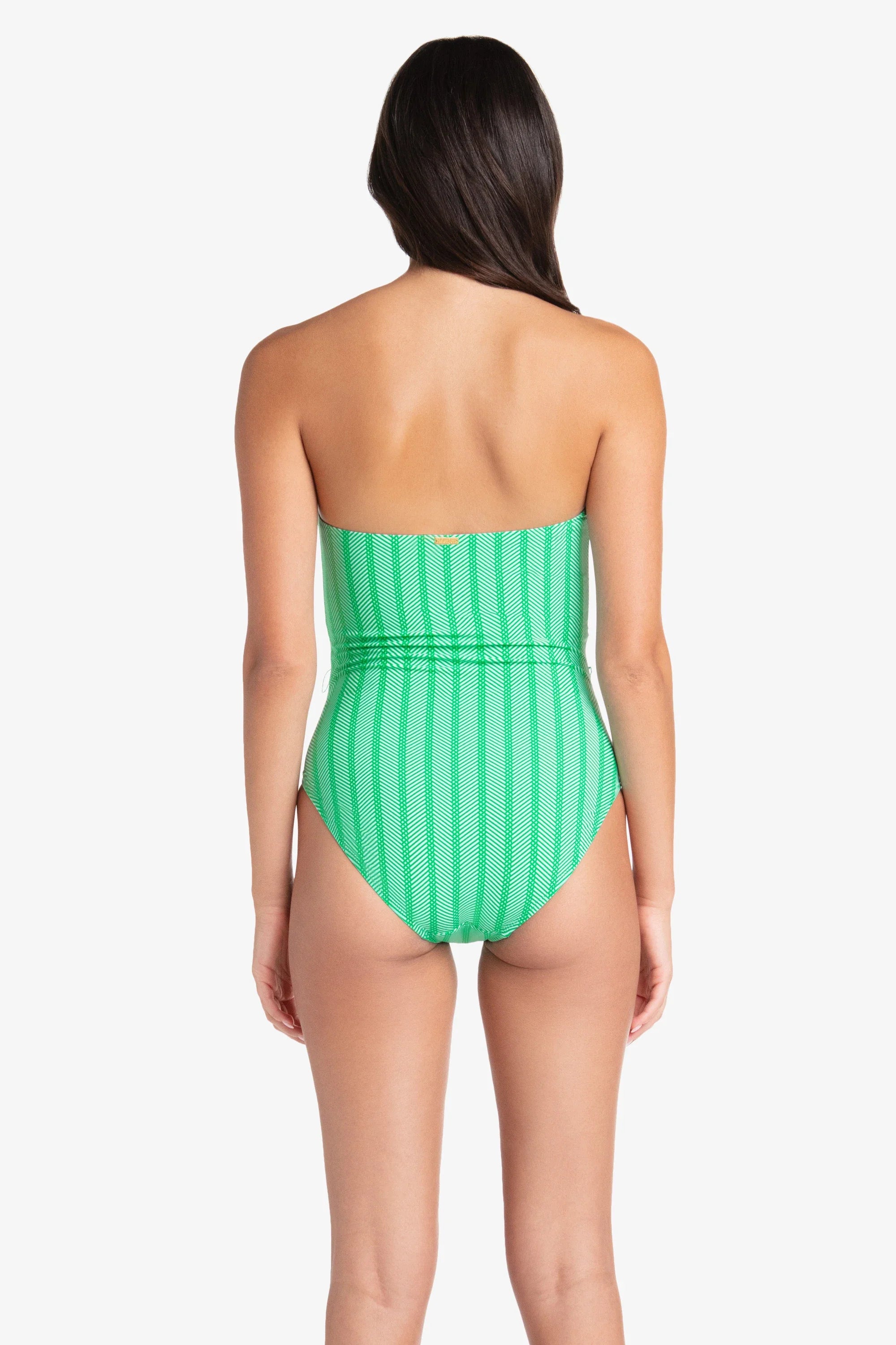 Elegant Tassel Belt Bandeau One Piece Swimsuit | Nautical Weave Design | Perfect for Beach Vacations & Pool Parties