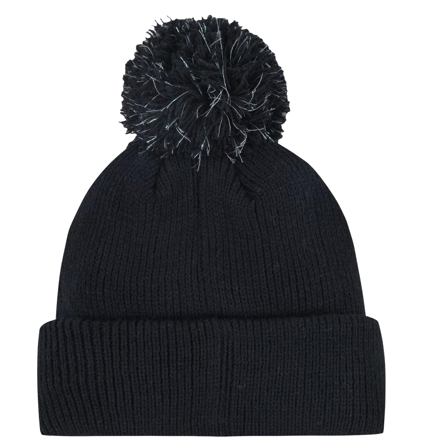 Nike Toddler Girls' Futura Lurex Pom Beanie - Winter Hat for Baby & Kids (2-4 Years, Black) - Soft Knit Warm Beanie for Cold Weather, Outdoor Play & Holiday Photos