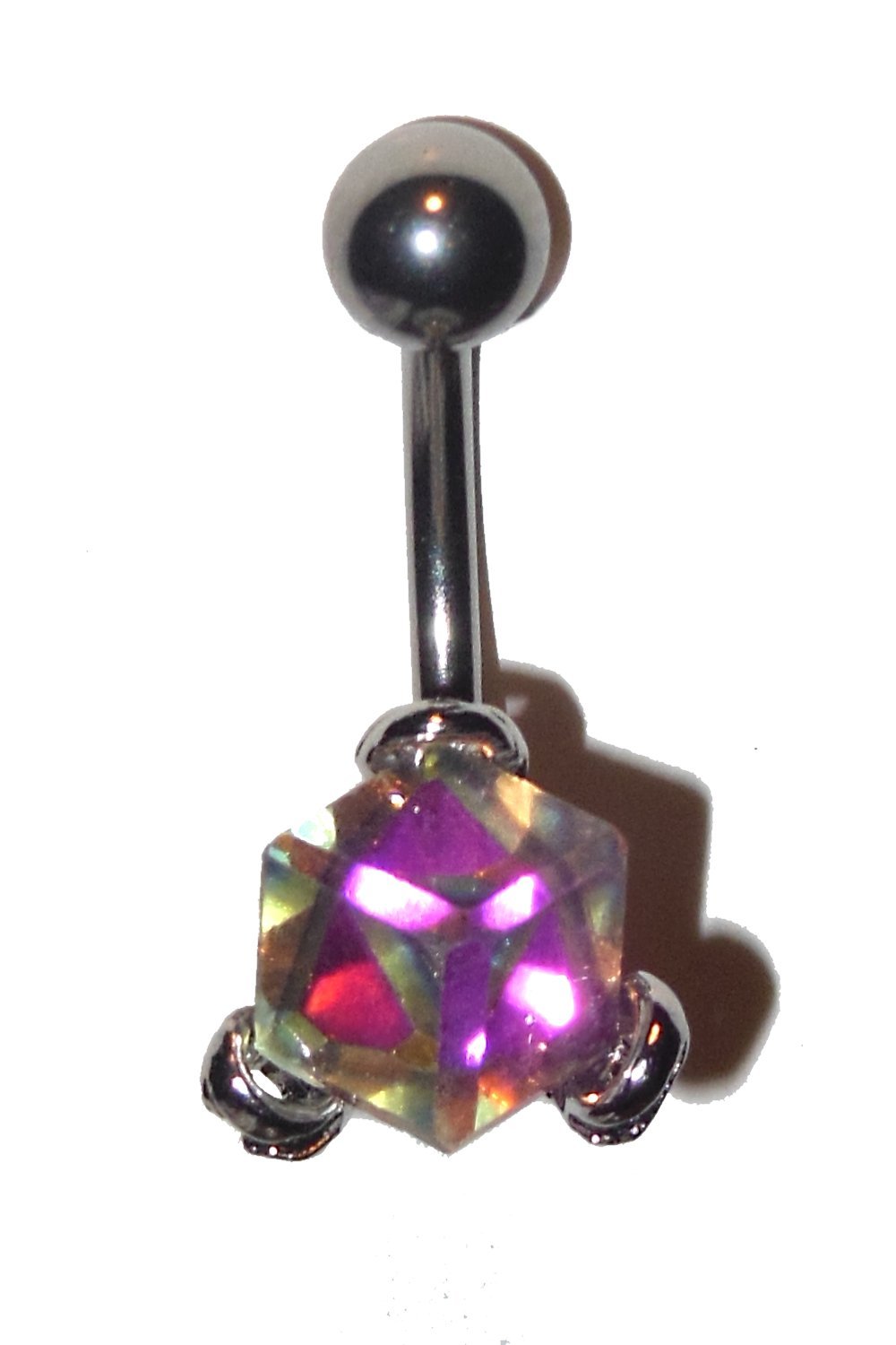 Stylish Square Crystal Ball Navel Ring - Trendy Belly Button Piercing Jewelry for Women | Perfect for Parties, Beach Outfits & Everyday Wear