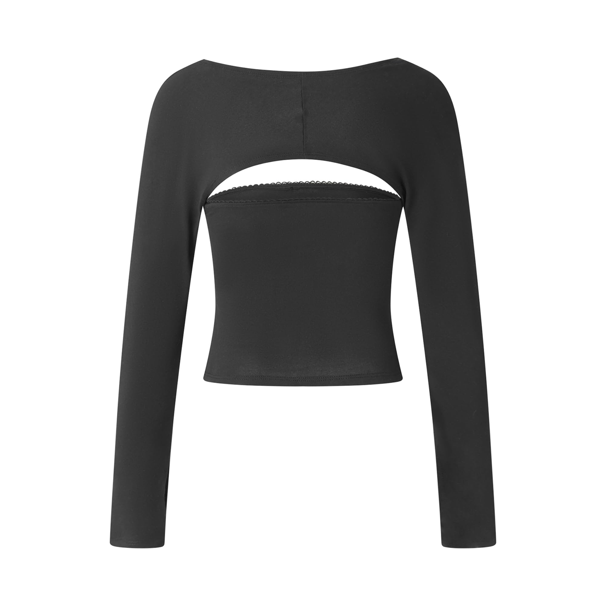 Y2K Women's 2-Piece Bolero Crop Top Set - Slim Fit Long Sleeve Shrug & Sleeveless Tube Top for Spring & Fall | Streetwear & Going Out Outfits | Perfect for Parties, Clubs, and Casual Street Style