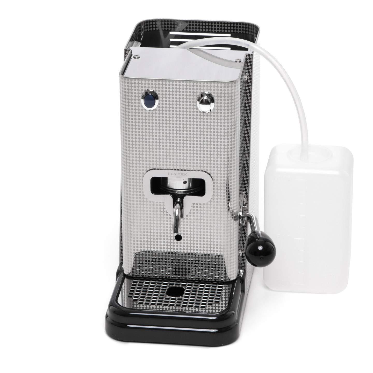Flytek Zip LUX Inox Italian Stovetop Espresso Maker with 44mm ESE Pods - Silver Square Steel (Includes 15 Moka Pods) | Perfect for Home Coffee Brewing & Italian Espresso Experience Since 1954