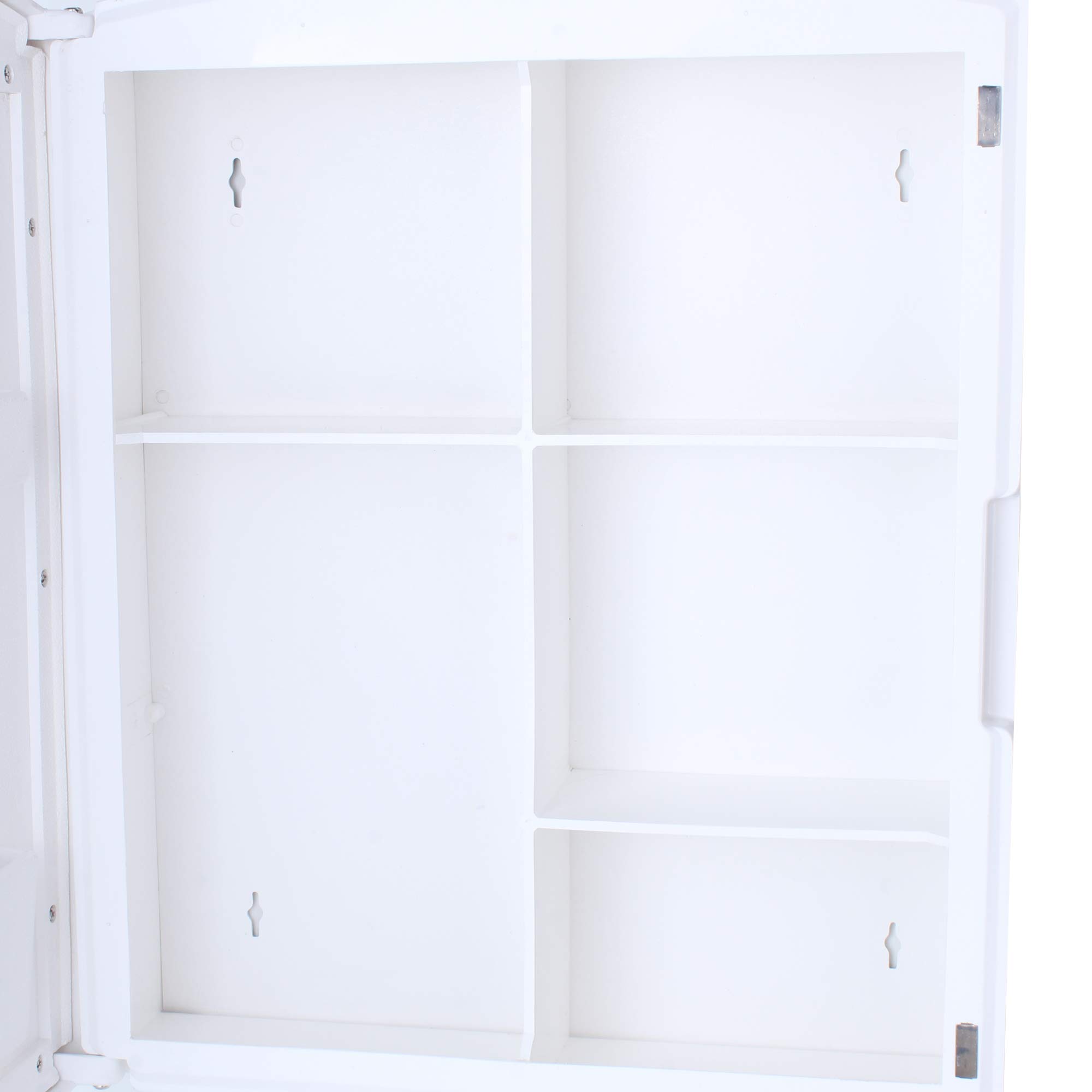 GRAZIA OBBO Wall Mount Bathroom Cabinet with Mirror - White ABS Medicine Storage Organizer for Makeup & Toiletries | Single Door Bathroom Shelves | Perfect for Small Spaces & Apartment Bathrooms