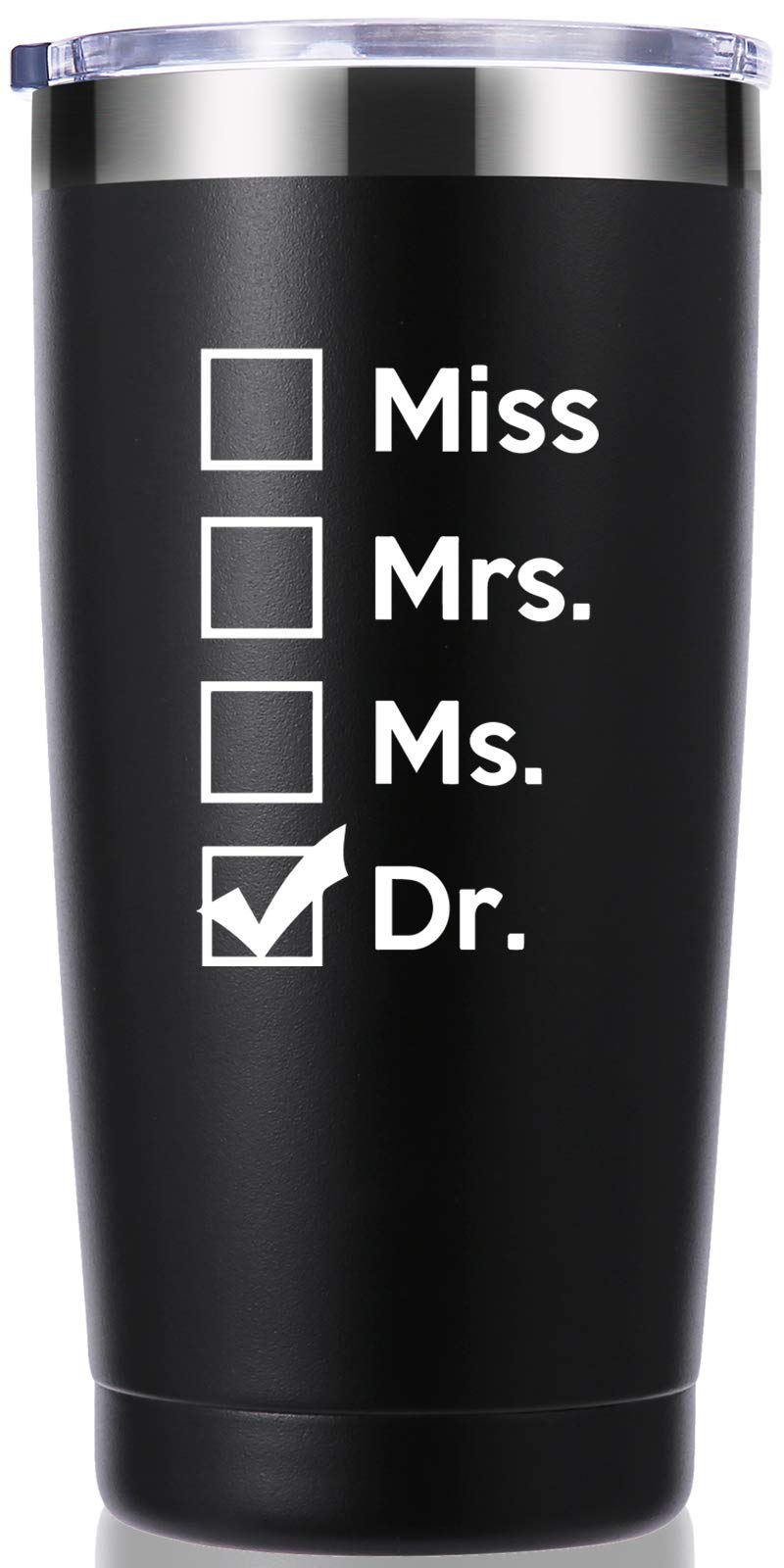 20oz Insulated Tumbler Cup - Personalized Thank You Doctor Gift for Dentists, Physicians & Medical Graduates | Birthday, Christmas & Appreciation Present for Men & Women | Travel Mug for Healthcare Professionals (Black) - Perfect for Clinics, Hospitals & Daily Commute