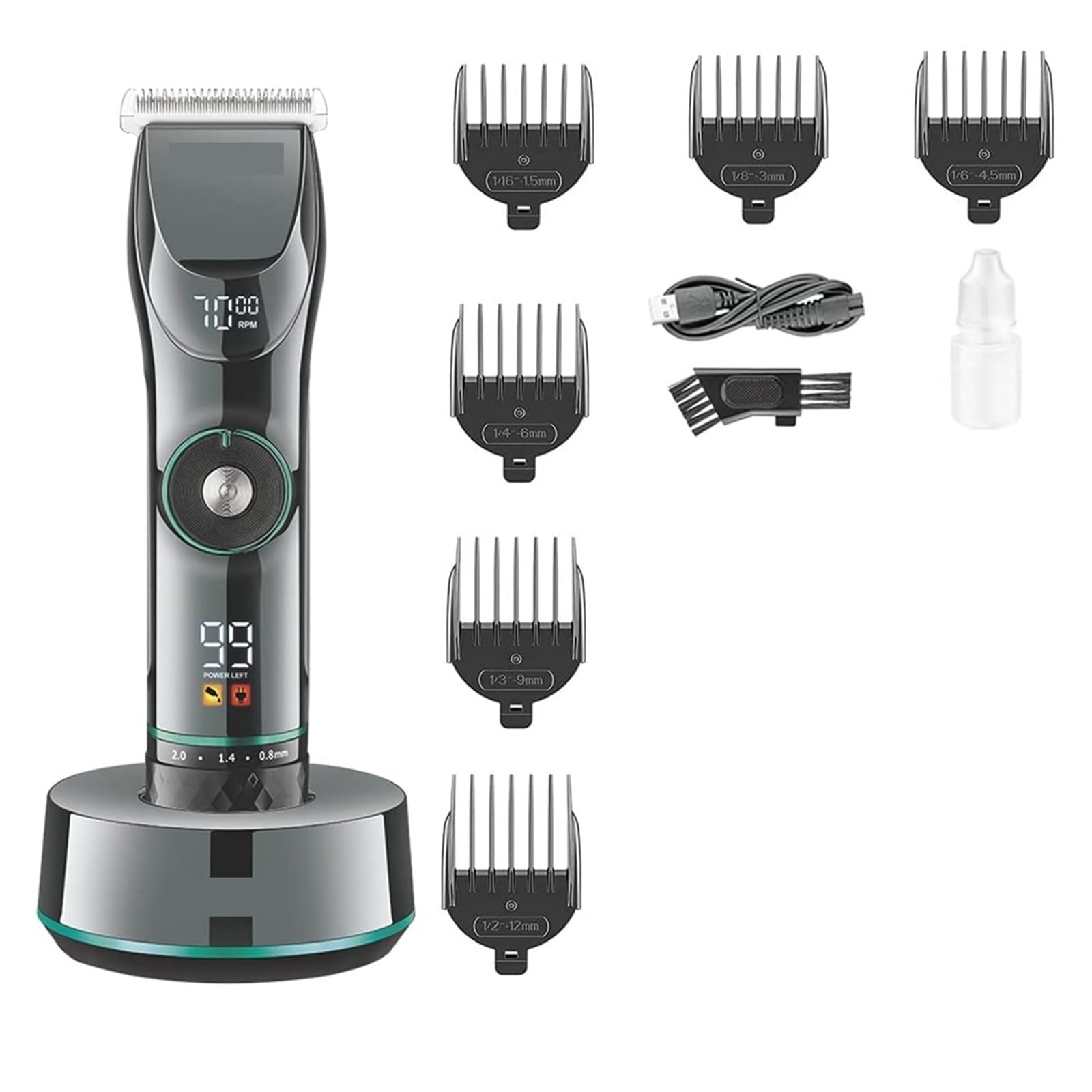 Professional Hair Clipper & Beard Trimmer Kit - V-256 Wireless LCD Charging Haircut Machine for Men with Comb Care (Gift Box Included) | Perfect for Home Barbering, Salon Use & Travel Grooming