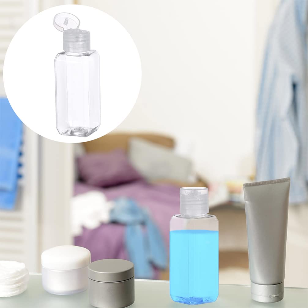 EXCLUZO 20 Pack Clear Travel Bottles 50ml - Leak-Proof Flip Top Refillable Toiletry Containers for Shampoo, Lotion, Conditioner & Cosmetics | Perfect for Air Travel, Gym, Camping & Vacation Essentials