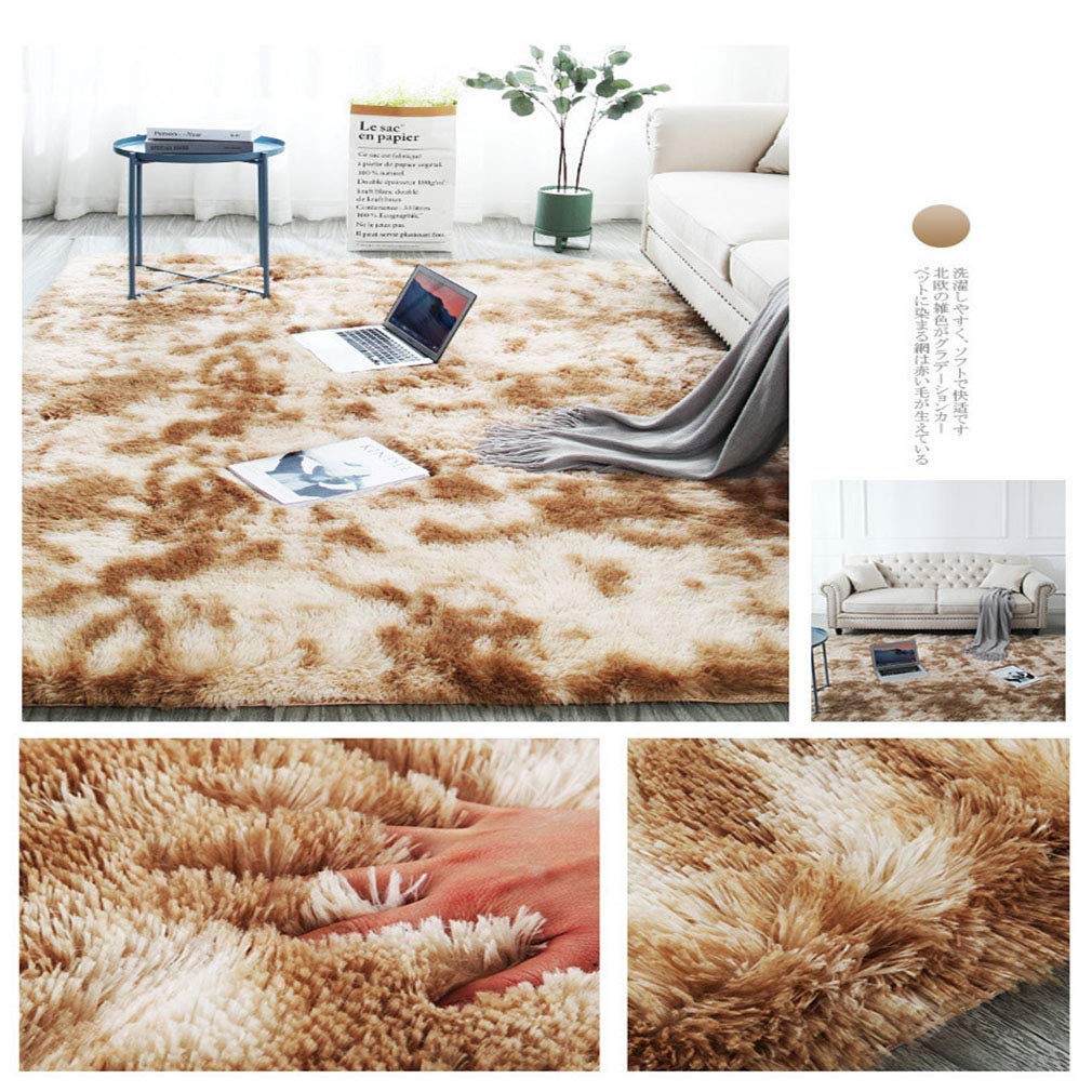 Soft Modern Round Shaggy Area Rug - Non-Skid Fluffy Carpet for Living Room, Bedroom & Nursery | Home Decor Rug in Khaki (160x160cm) - Perfect for Cozy Spaces, Kids Play Areas & Home Styling