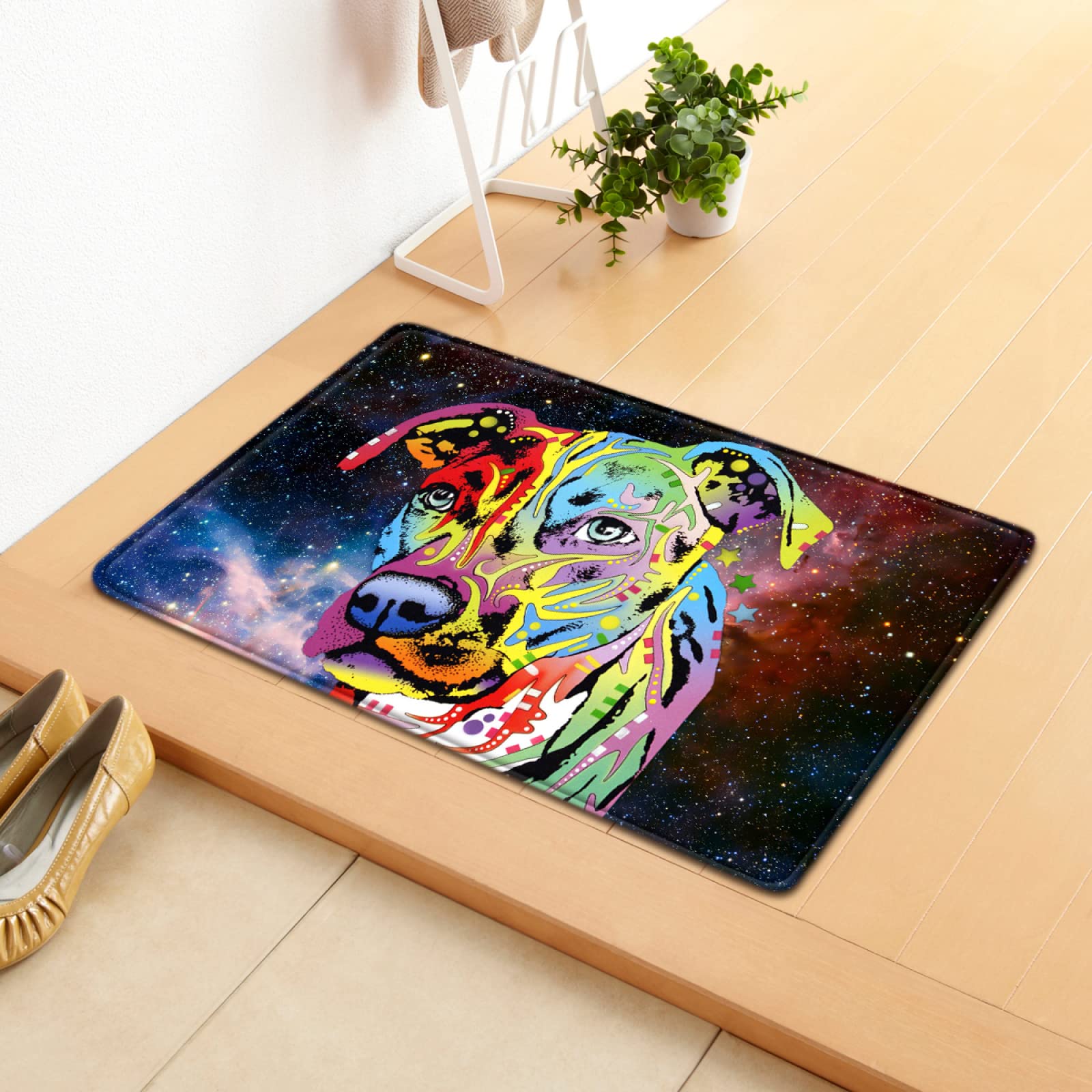 Washable Small Runner Rug 50x80cm - Non-Slip Kitchen Hallway Carpet, Entryway Floor Mat with Colorful Graffiti Design (Rounded Corners) - Perfect for Laundry Room, Corridor & High Traffic Areas