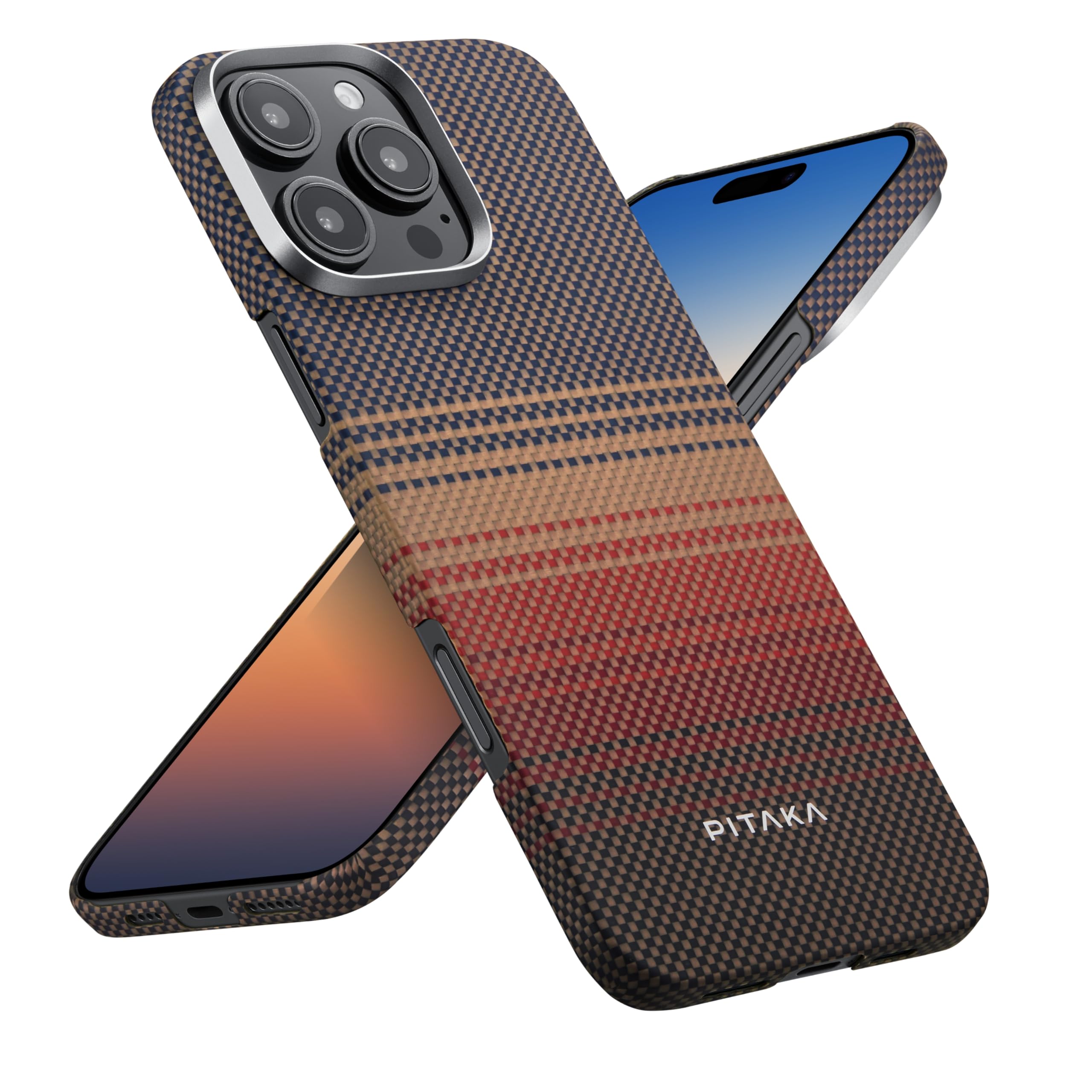 Pitaka Aramid Fiber Woven Case for iPhone 16 Pro Max | Sunset Color | MagSafe Compatible | Tactile Woven Texture | Cosmic Universe Pattern | Slim Protective Phone Cover for Everyday Use & Travel