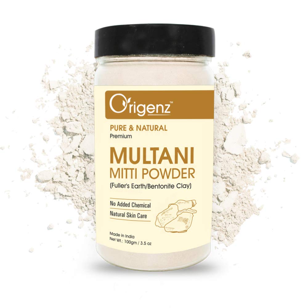 Origenz Multani Mitti & Rose Petals Powder - 100% Natural Bentonite Clay for Healthy Skin, Acne Treatment & Tan Removal (200g) | DIY Face Mask for Glowing Skin & Pimple Control | Perfect for Spa Day & At-Home Skincare Routine
