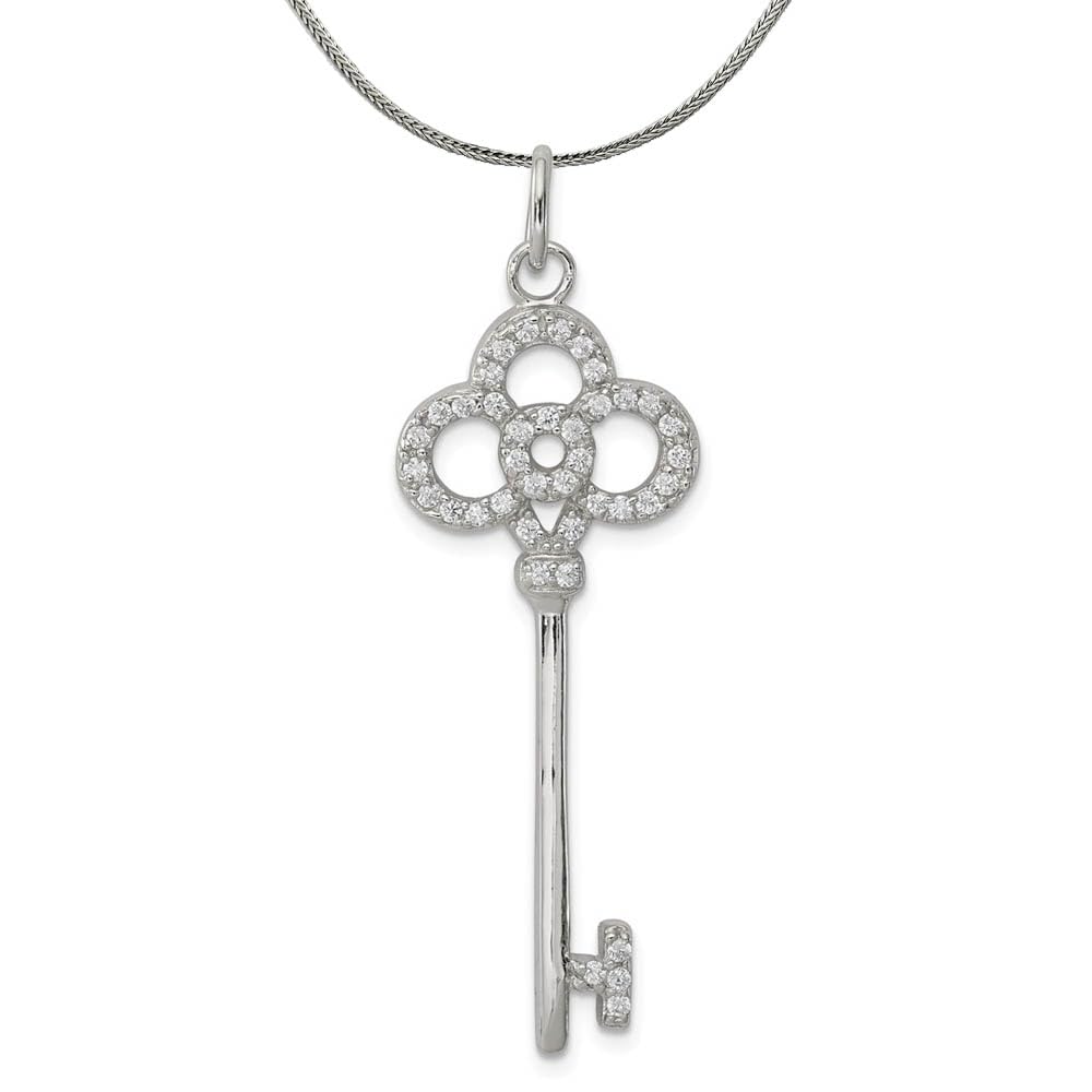Elegant Black Bow Sterling Silver Necklace with Cubic Zirconia Pendant - Perfect for Gifts, Parties & Everyday Wear