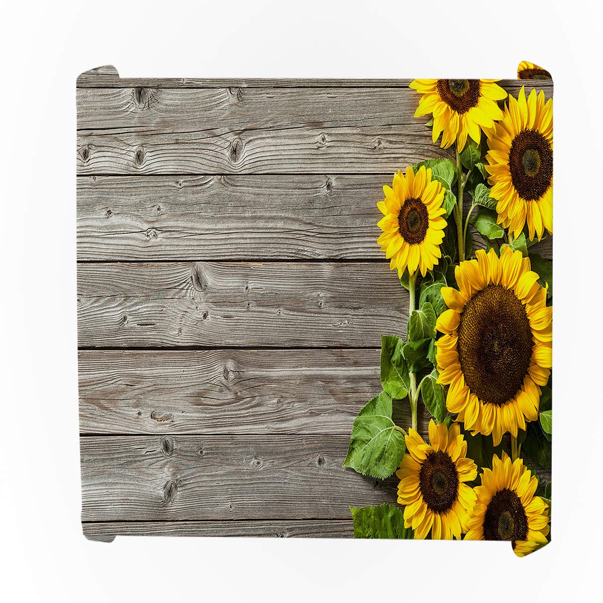 Queenker Rectangle Tablecloth 54x79in - Cotton Linen Dining Table Cover for Kitchen, Coffee Table & Wedding Decor | Sunflower Wood Board Table Top Protector | Perfect for Dinner Parties, Holiday Gatherings & Home Decor